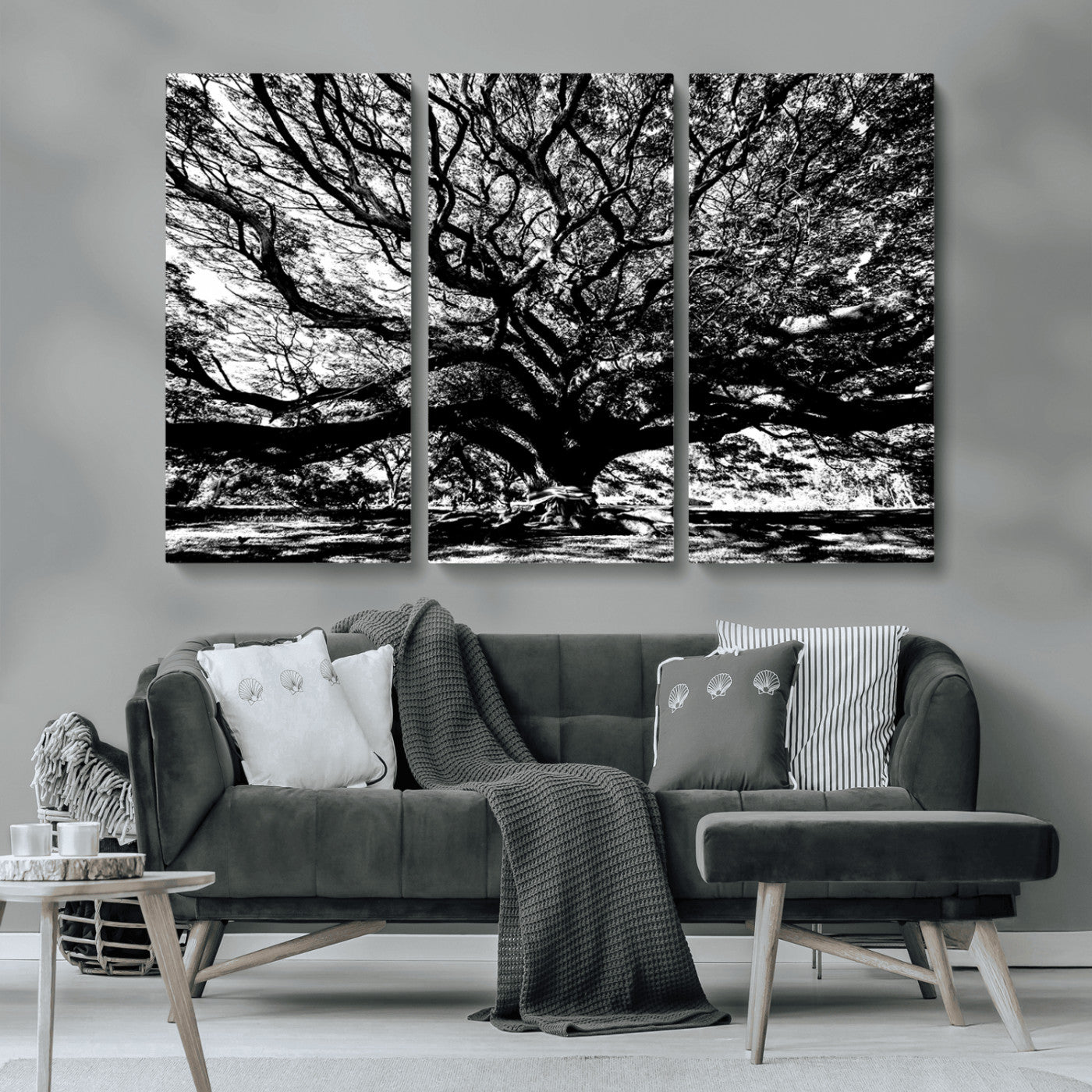MGV-CV-48X32-3P - Mighty Angel Oak Wall Art | Angel Oak Tree Art Print