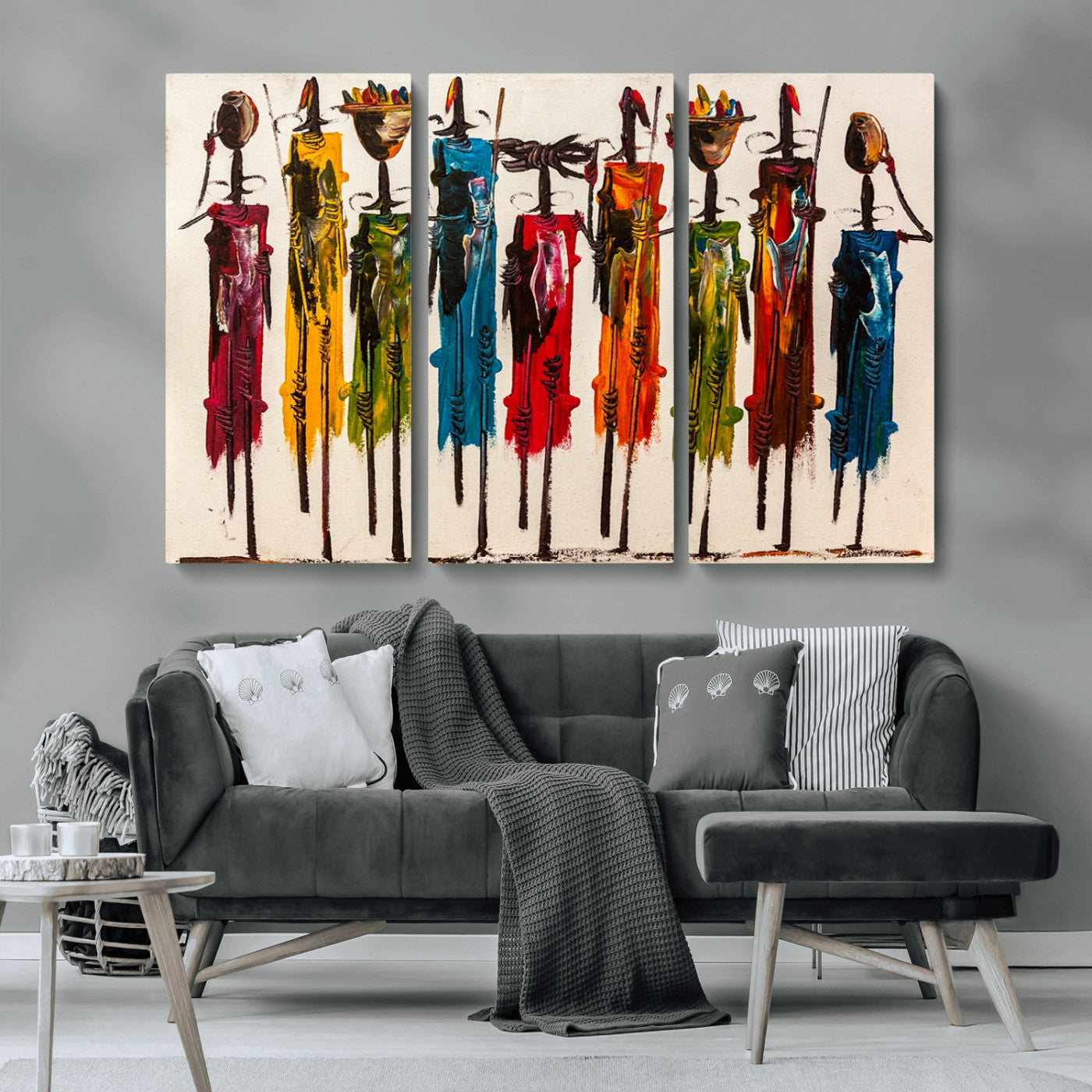 MGV-CV-48X32-3P - Abstract African Women Wall Art Canvas Print