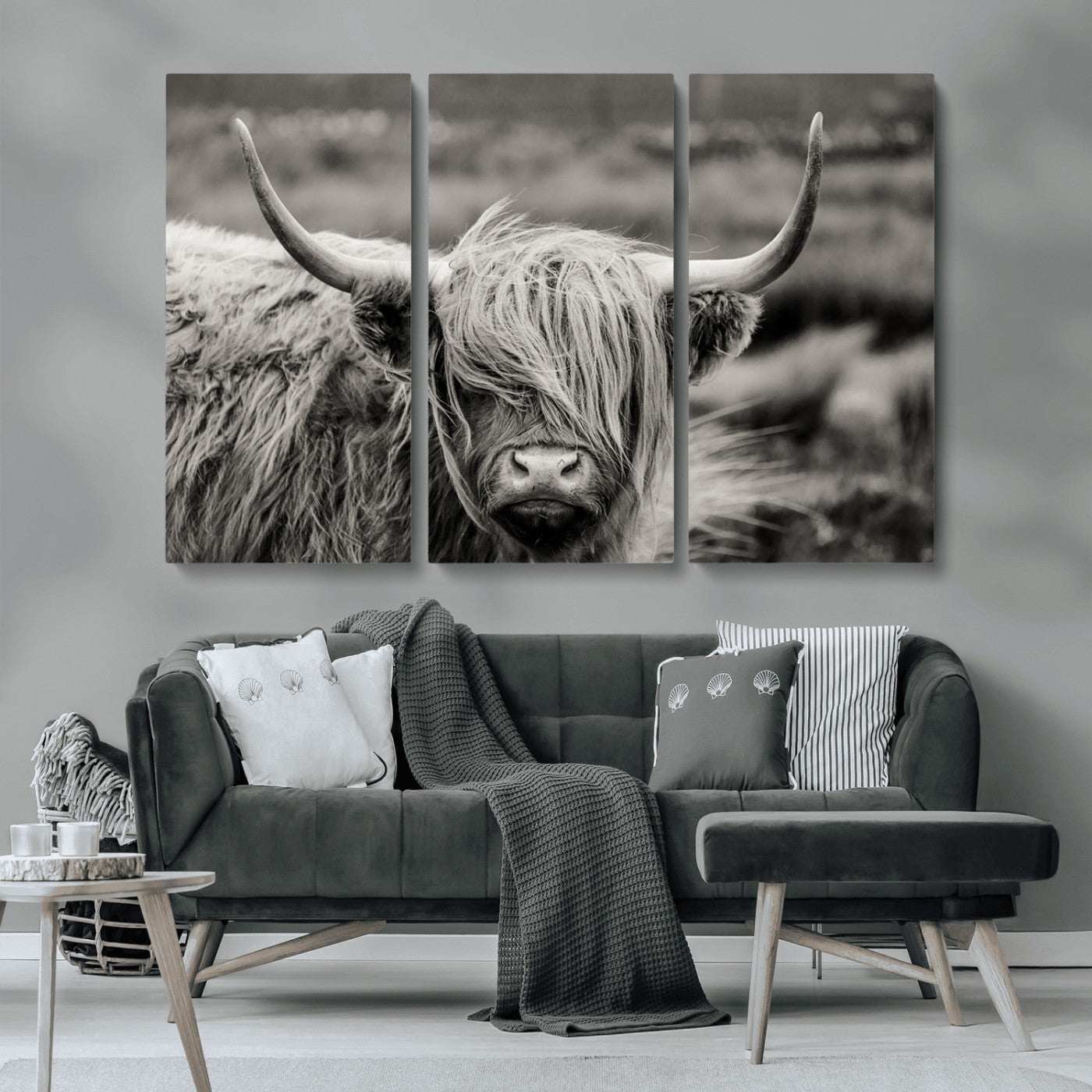 MGV-CV-48X32-3P - Cow Focus Canvas Wall Art Print