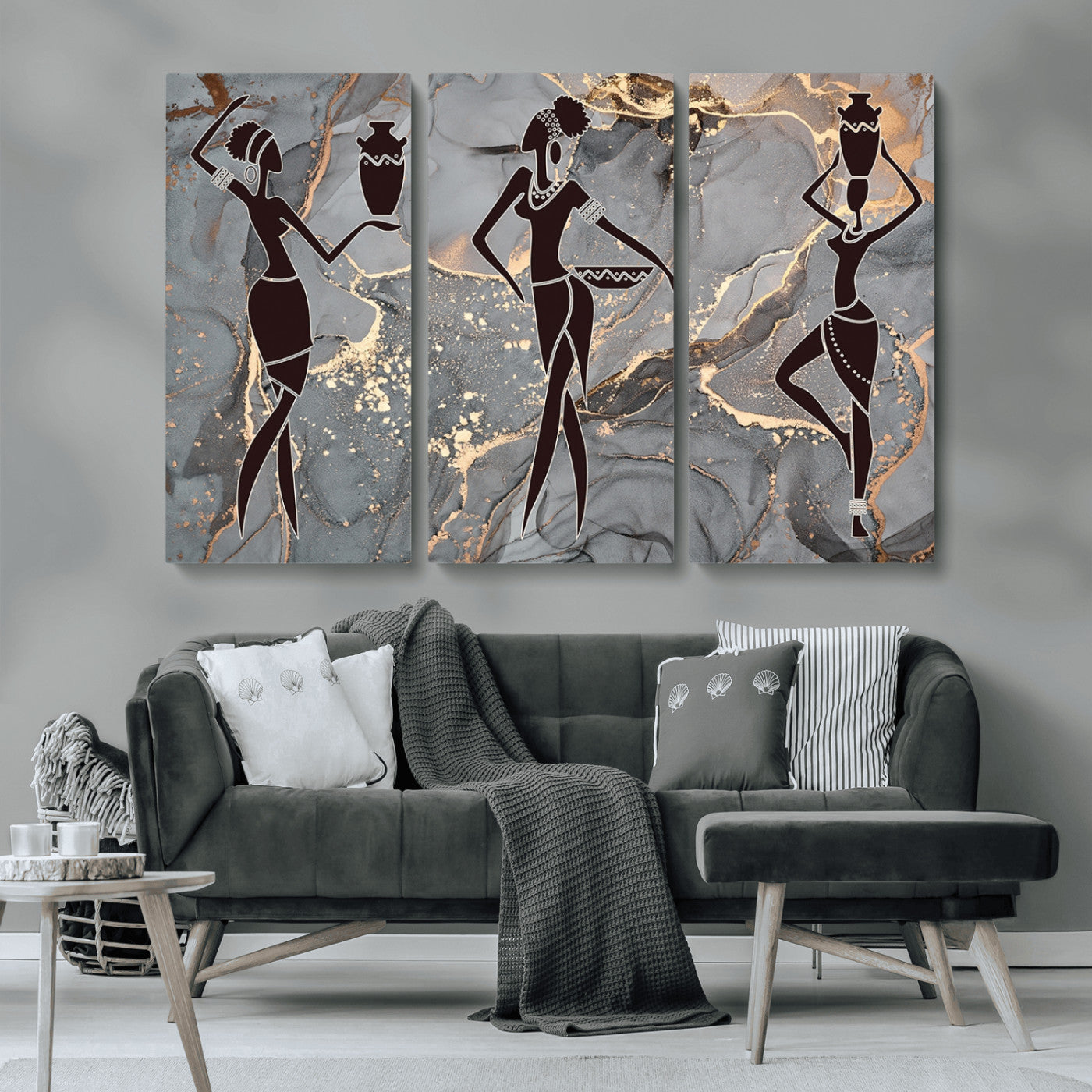 MGV-CV-48X32-3P - Abstract African Womens Art Canvas Print