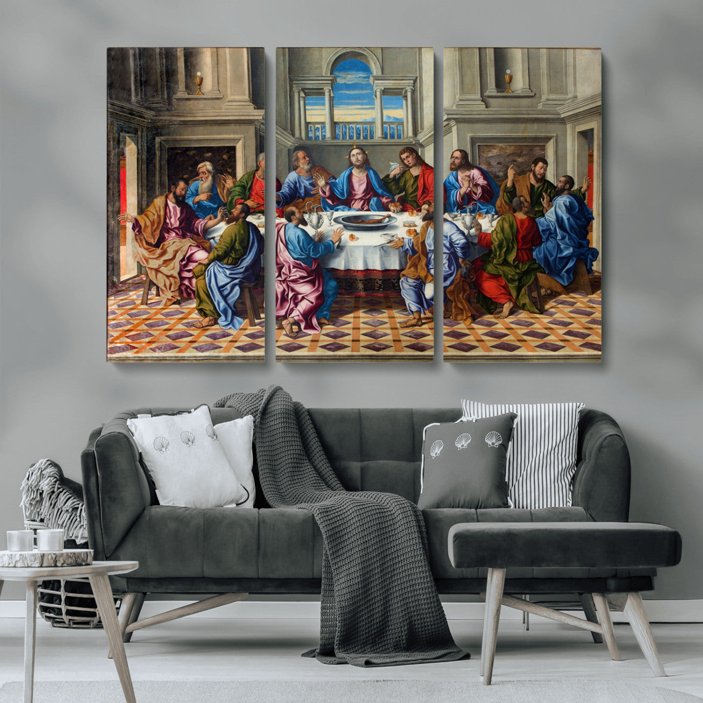 MGV-CV-48X32-3P - The Last Supper Multi Panel Canvas Wall Art