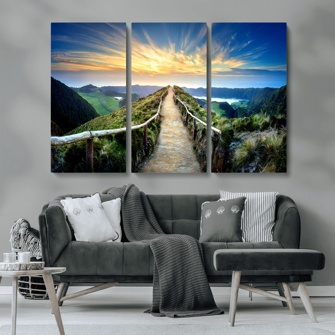 MGV-CV-48X32-3P - Mountain Landscape Wall Art Canvas Print