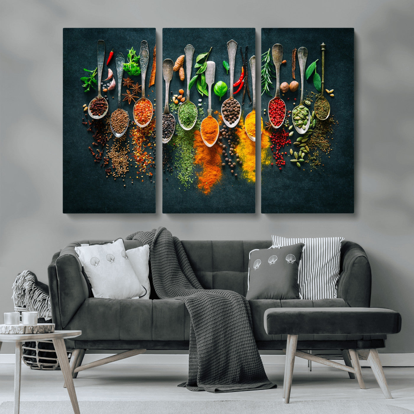 MGV-CV-48X32-3P - Herbs and Spices Kitchen Wall Art Canvas Print