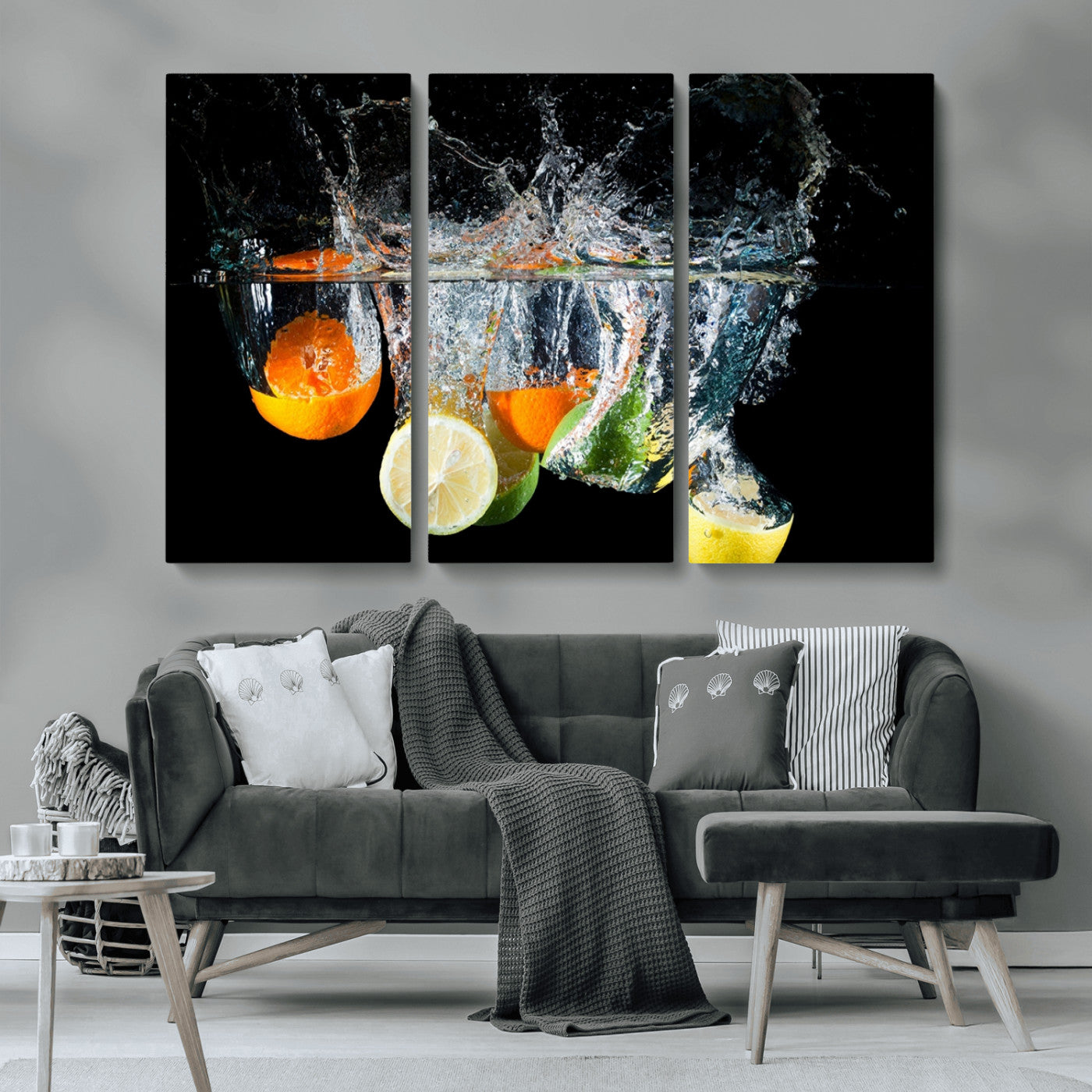 MGV-CV-48X32-3P - Kitchen Wall Art, Kitchen Fruits Art Canvas Print