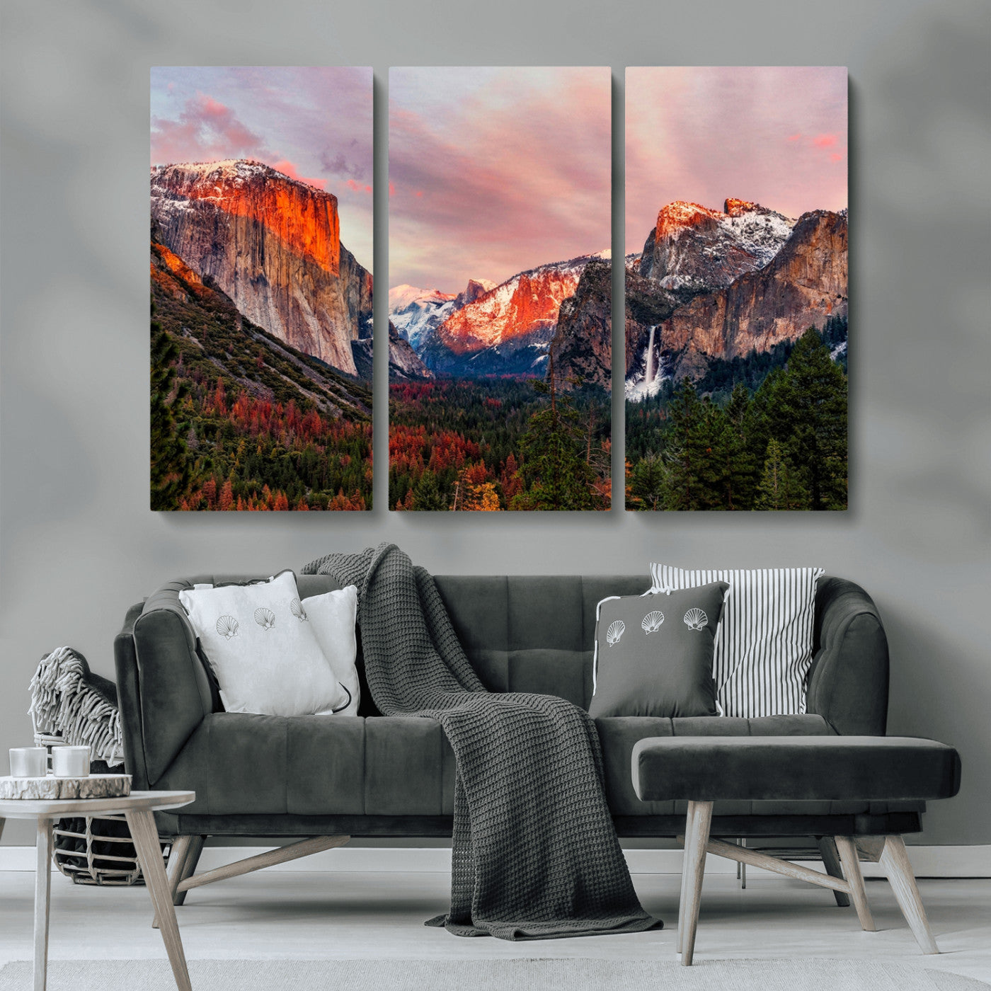 MGV-CV-48X32-3P - Yosemite Half Dome Wall Art Canvas Print El Capitan