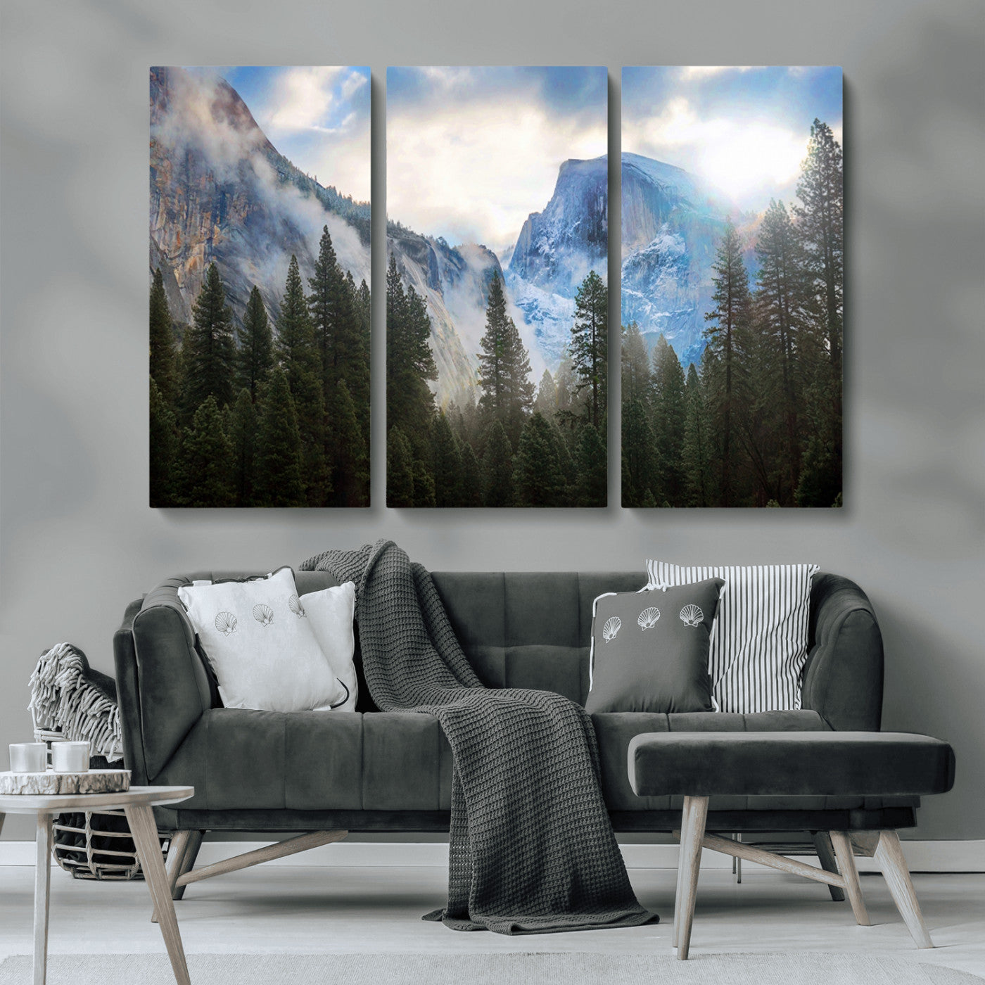 MGV-CV-48X32-3P - Half Dome Yosemite Calinia Wall Art Canvas Print El Capitan