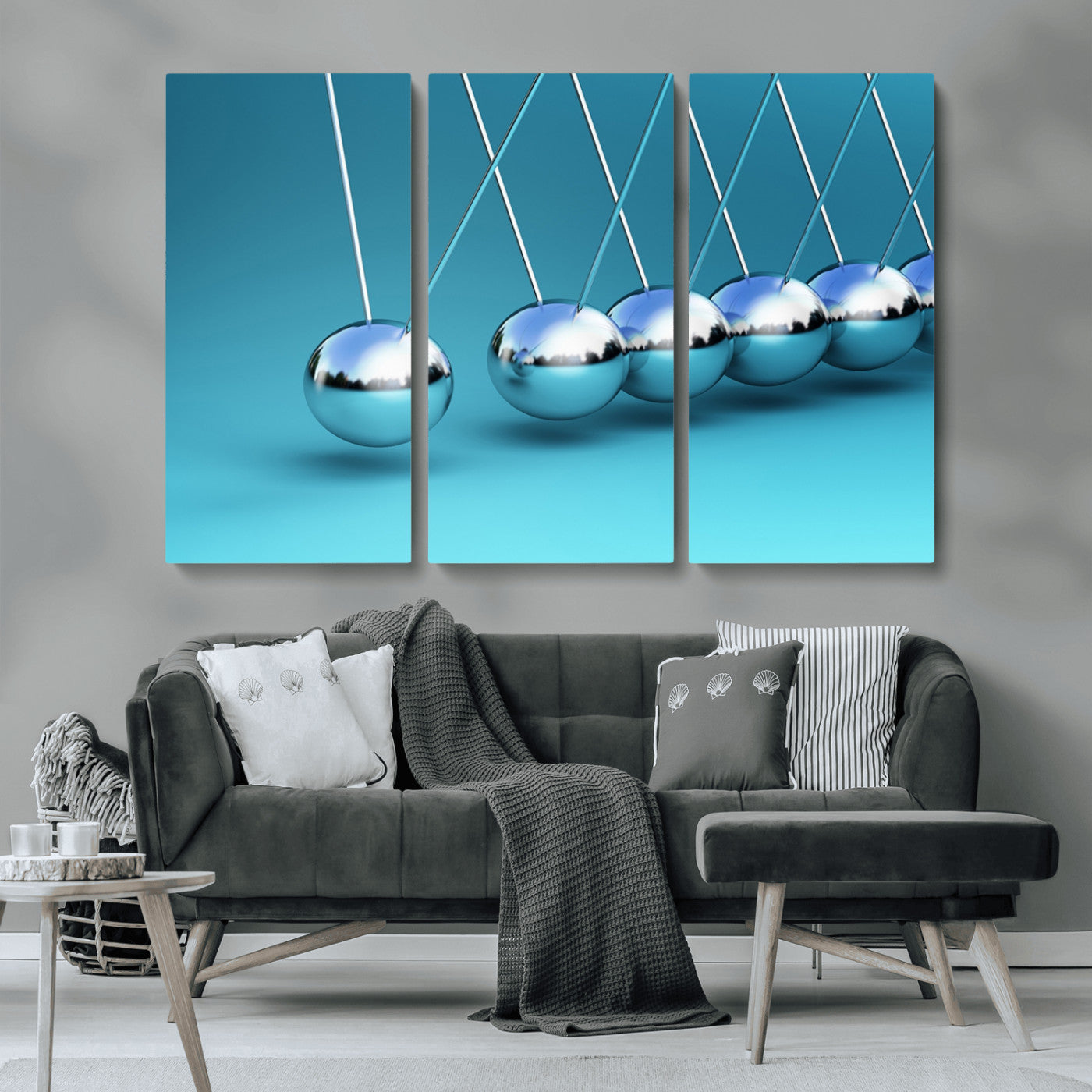 MGV-CV-48X32-3P - Wall Art Newton's Cradle Canvas Print, Framed Newton Cradle Canvas Print