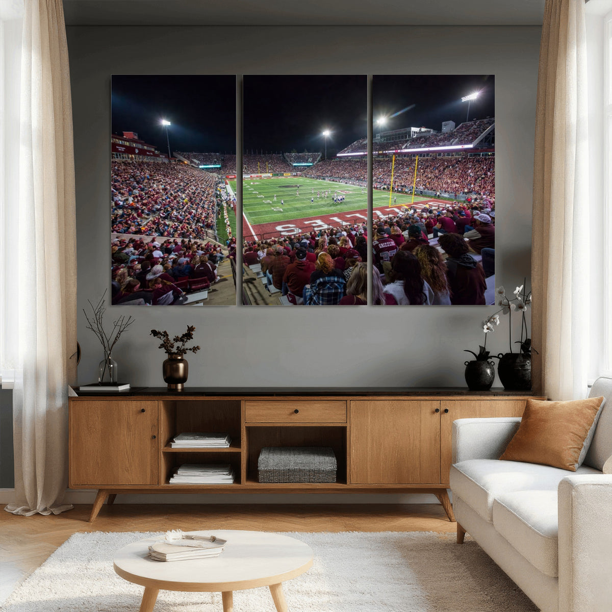 56191-MGV-CV-36X24 - Washington Grizzly Stadium American Football Wall Art Canvas Print, Sports Wall Art Print, Game Room Decor-1