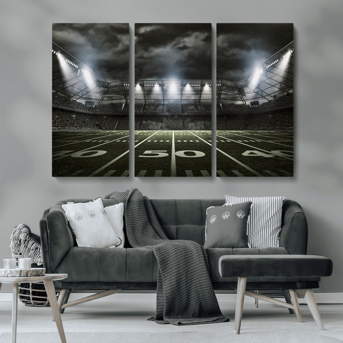 -American Football Stadium Wall Art Canvas Print, Stadium Sport Wall Art Print