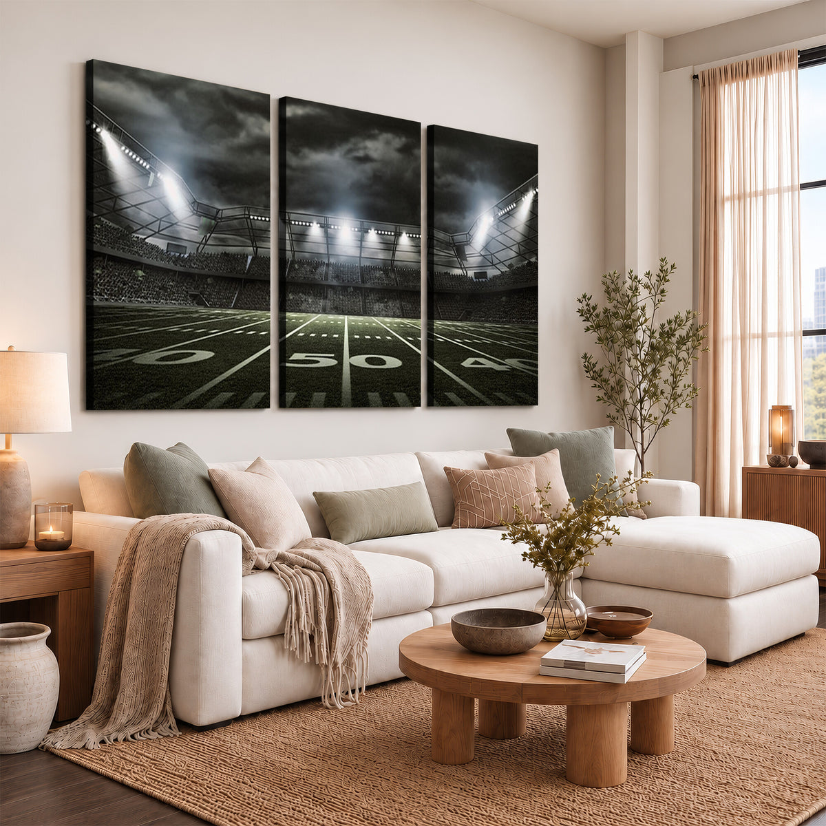 90107-MGV-CV-36X24 - American Football Stadium Wall Art Canvas Print, Stadium Sport Wall Art Print