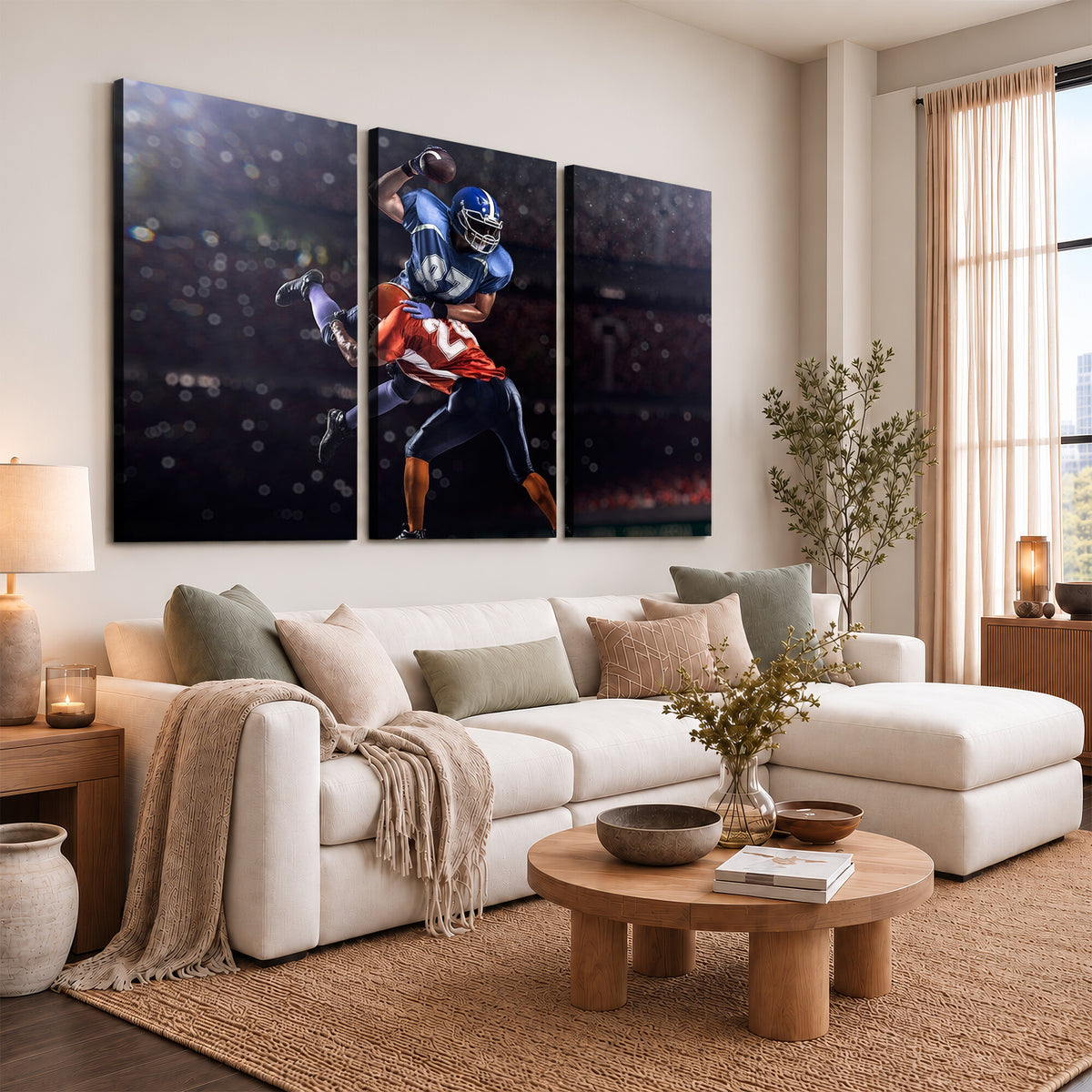 76491-MGV-CV-36X24 - American Football Wall Art Canvas Print, Stadium Sport Wall Art Print