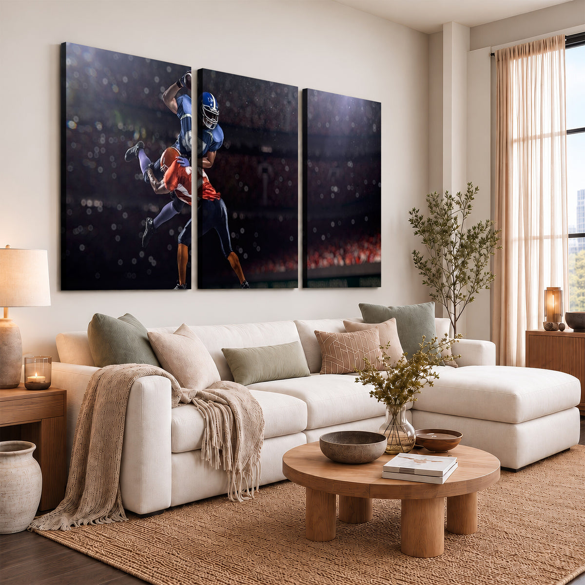 68009-MGV-CV-36X24 - American Football Wall Art Canvas Print, Stadium Sport Wall Art Print
