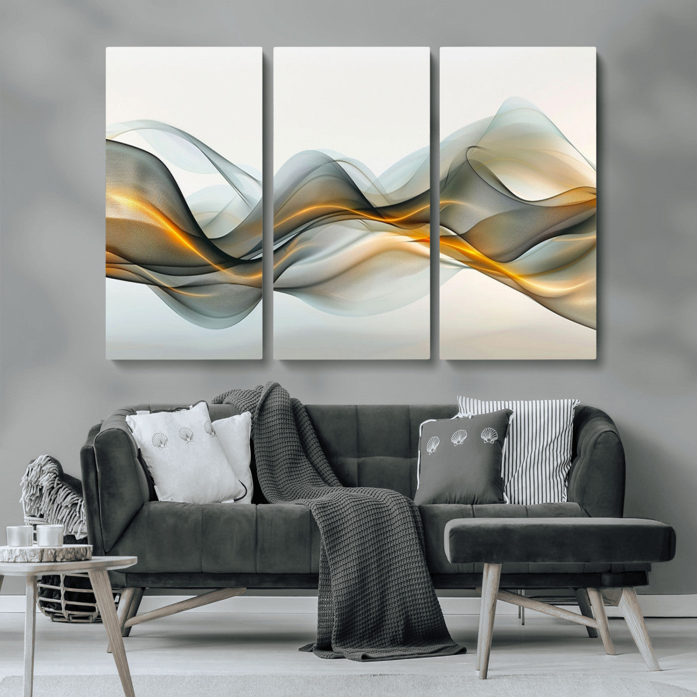 -Abstract Wave Canvas Wall Art – Fluid Contemporary Elegance in Motion – Ready to Hang