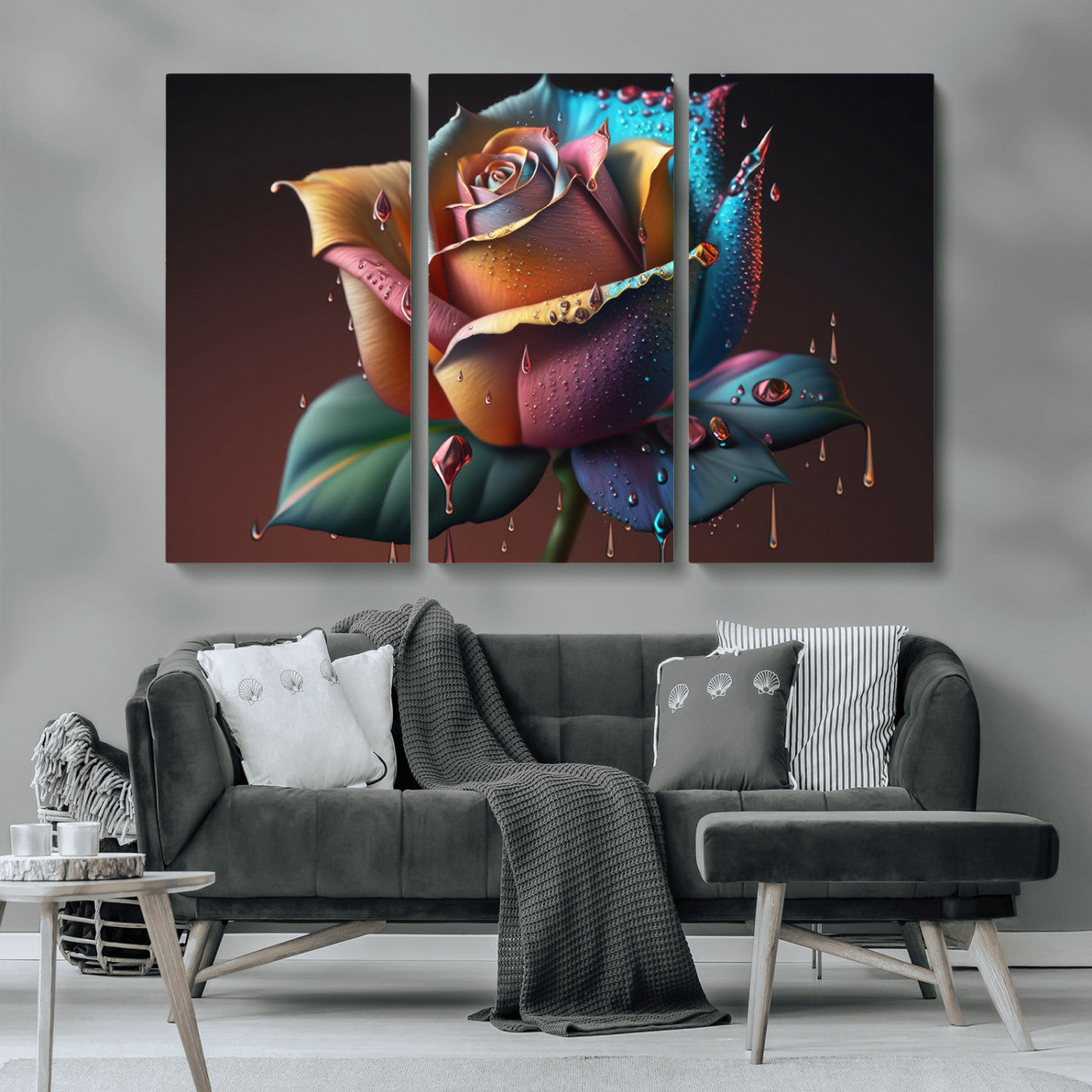 MGV-CV-48X32-3P - Abstract Rose Wall Art Canvas Print