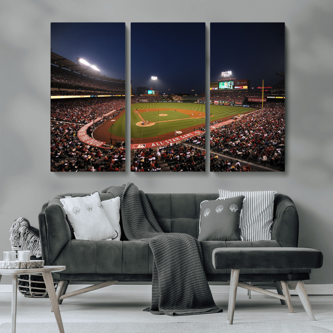 MGV-CV-48X32-3P - Los Angeles Angels Baseball Team Print - Anaheim Angel Stadium Wall Art Canvas Print