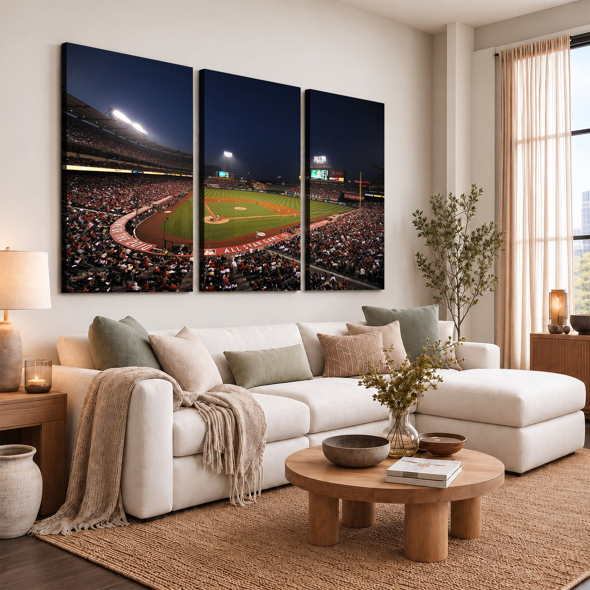88896-MGV-CV-36X24 - Los Angeles Angels Baseball Team Print, Anaheim Angel Stadium Wall Art