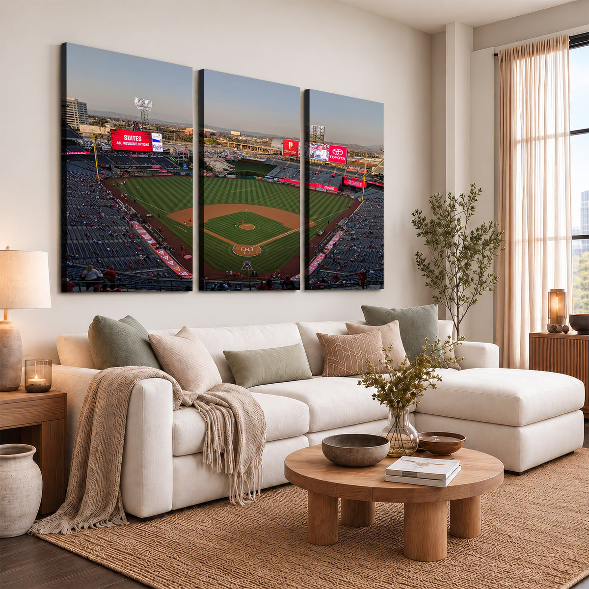 45864-MGV-CV-36X24 - Los Angeles Angels Baseball Canvas Print, Anaheim Angel Stadium Wall Art
