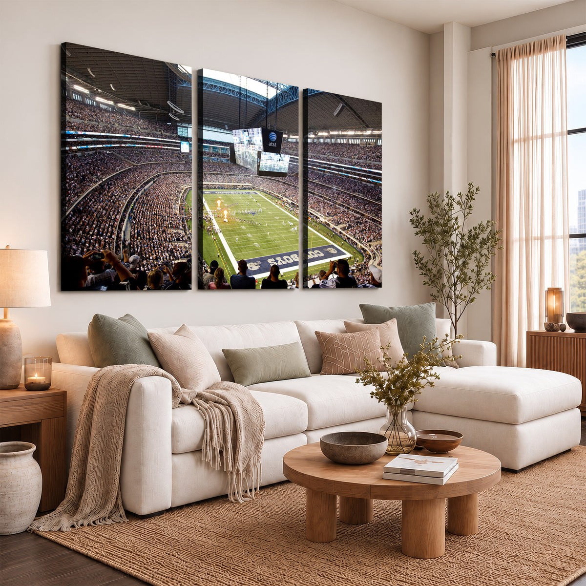 82096-MGV-CV-36X24 - Dallas Cowboys Football Team Print - Arlington AT&T Stadium Wall Art Canvas Print