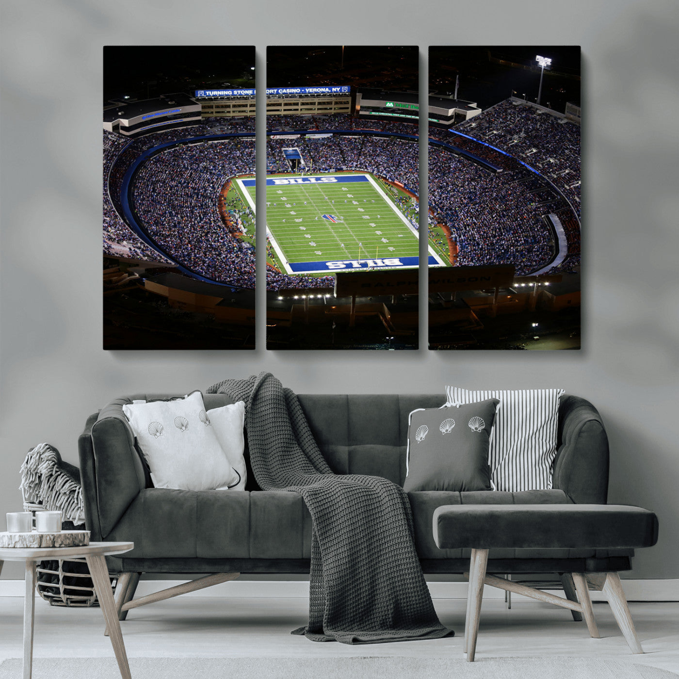 MGV-CV-48X32-3P - Buffalo Bills NFL Football Team Print - Highmark Stadium Wall Art Canvas Print