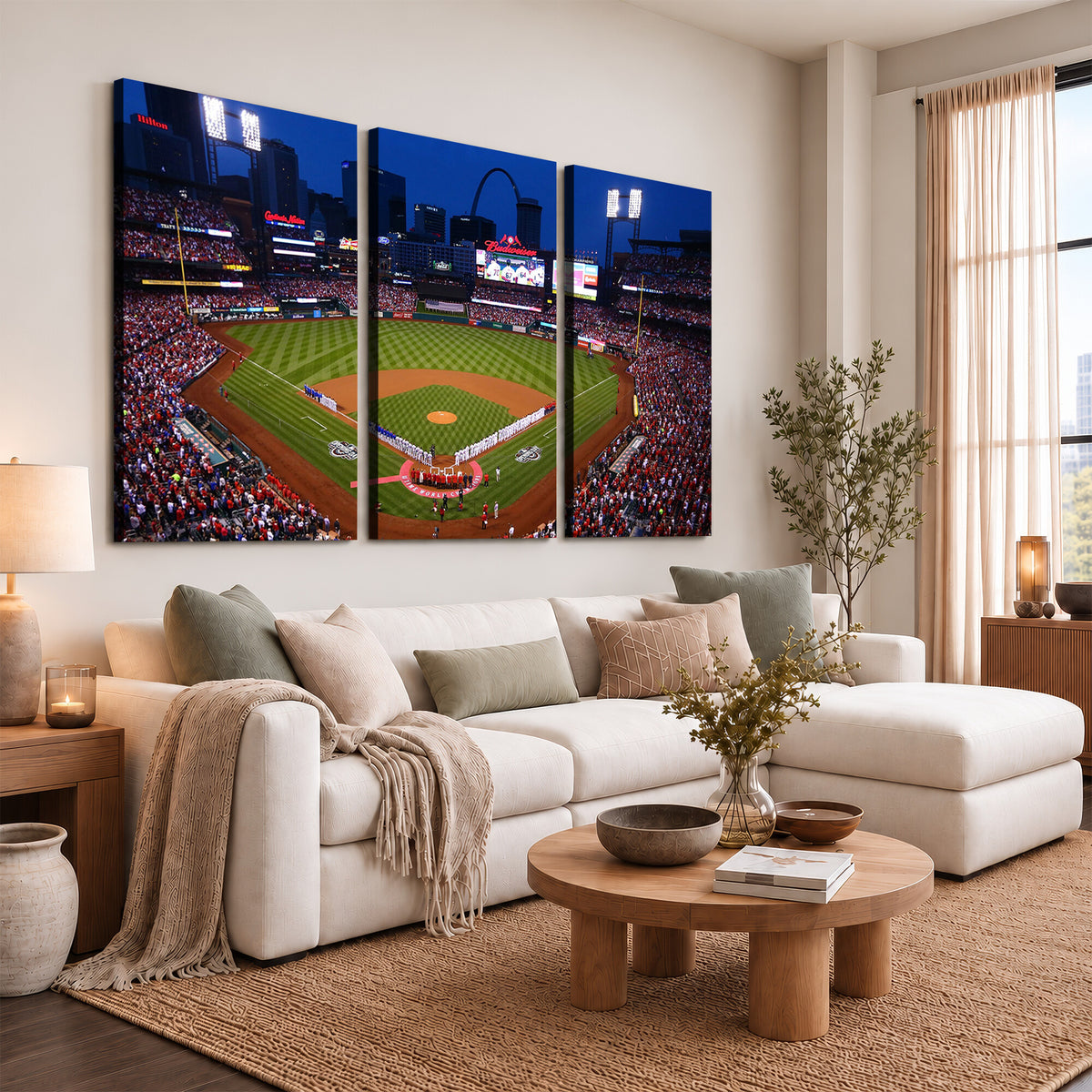 11925-MGV-CV-36X24 - St. Louis Cardinals Baseball Team Print, Busch Stadium Wall Art