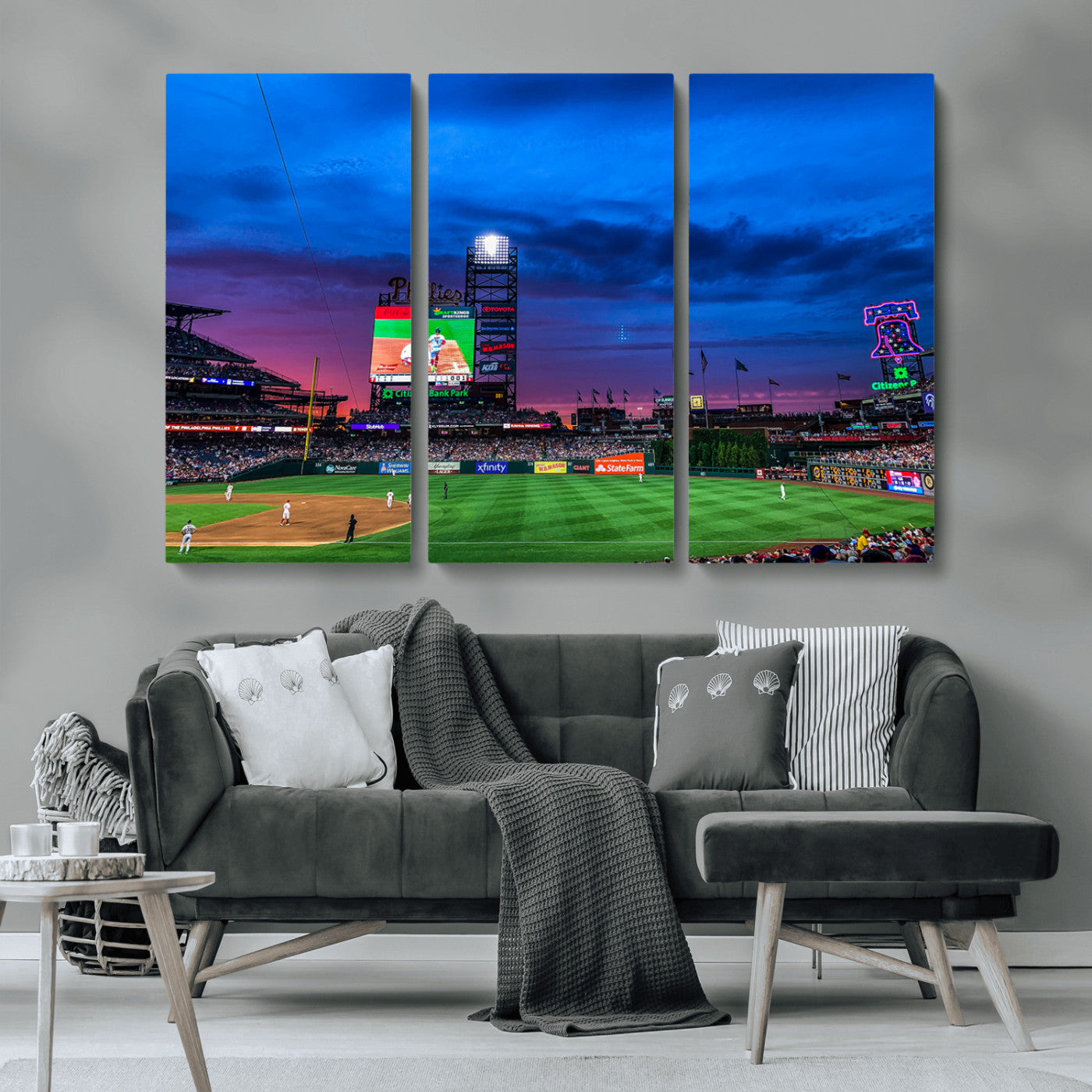 MGV-CV-48X32-3P - Philadelphia Phillies Baseball Team Print - Philadelphia Citizens Bank Park Stadium Canvas Wall Art