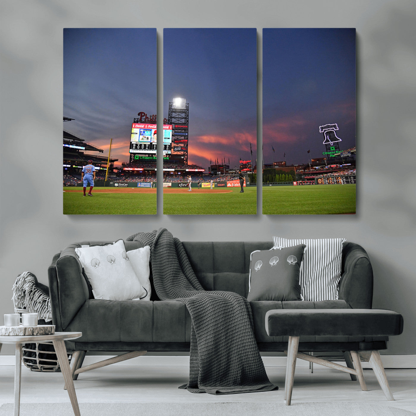 MGV-CV-48X32-3P - Philadelphia Phillies Baseball Print - Philadelphia Citizens Bank Park Stadium Wall Art, Phillies
