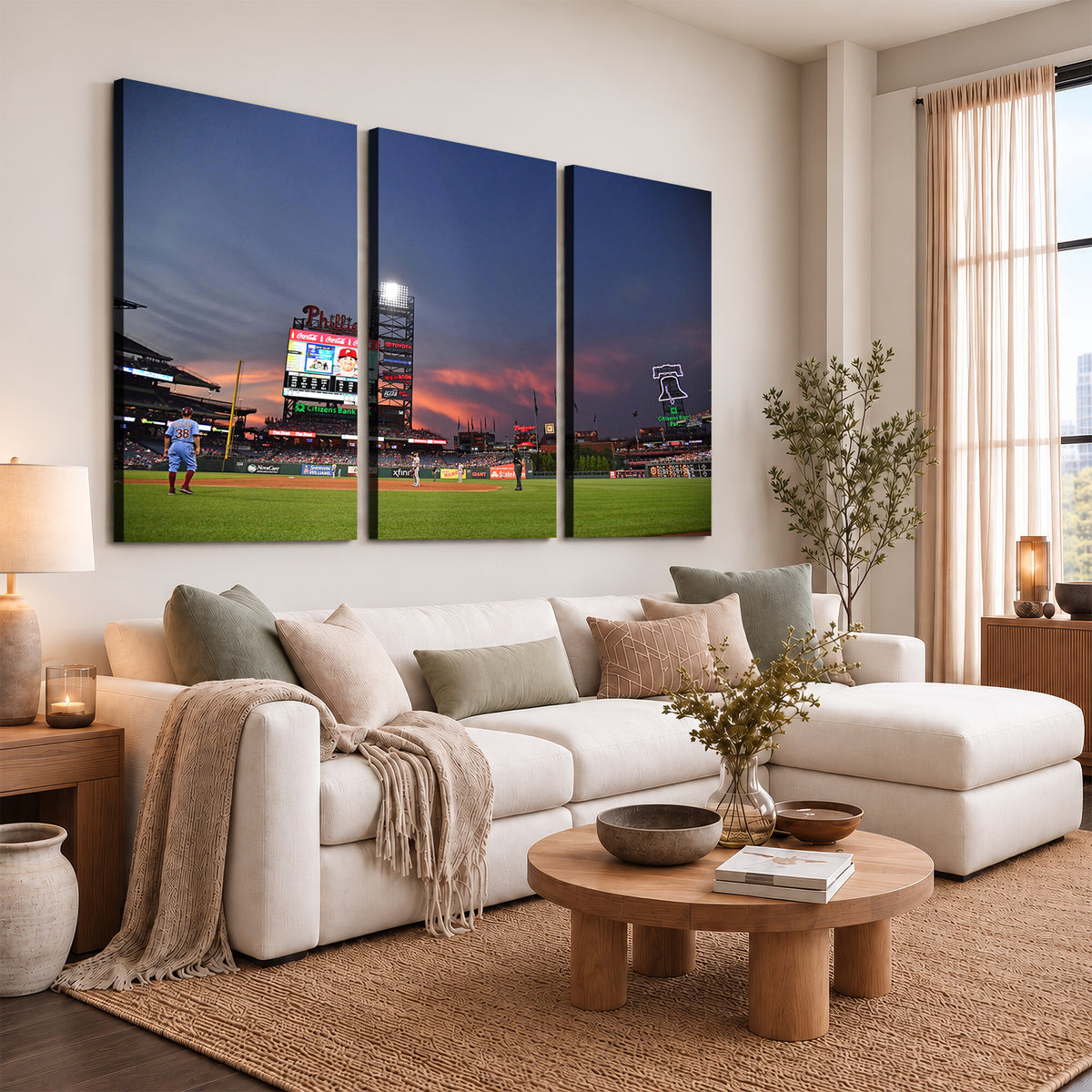 22594-MGV-CV-36X24 - Philadelphia Phillies Baseball Print - Philadelphia Citizens Bank Park Stadium Wall Art, Phillies