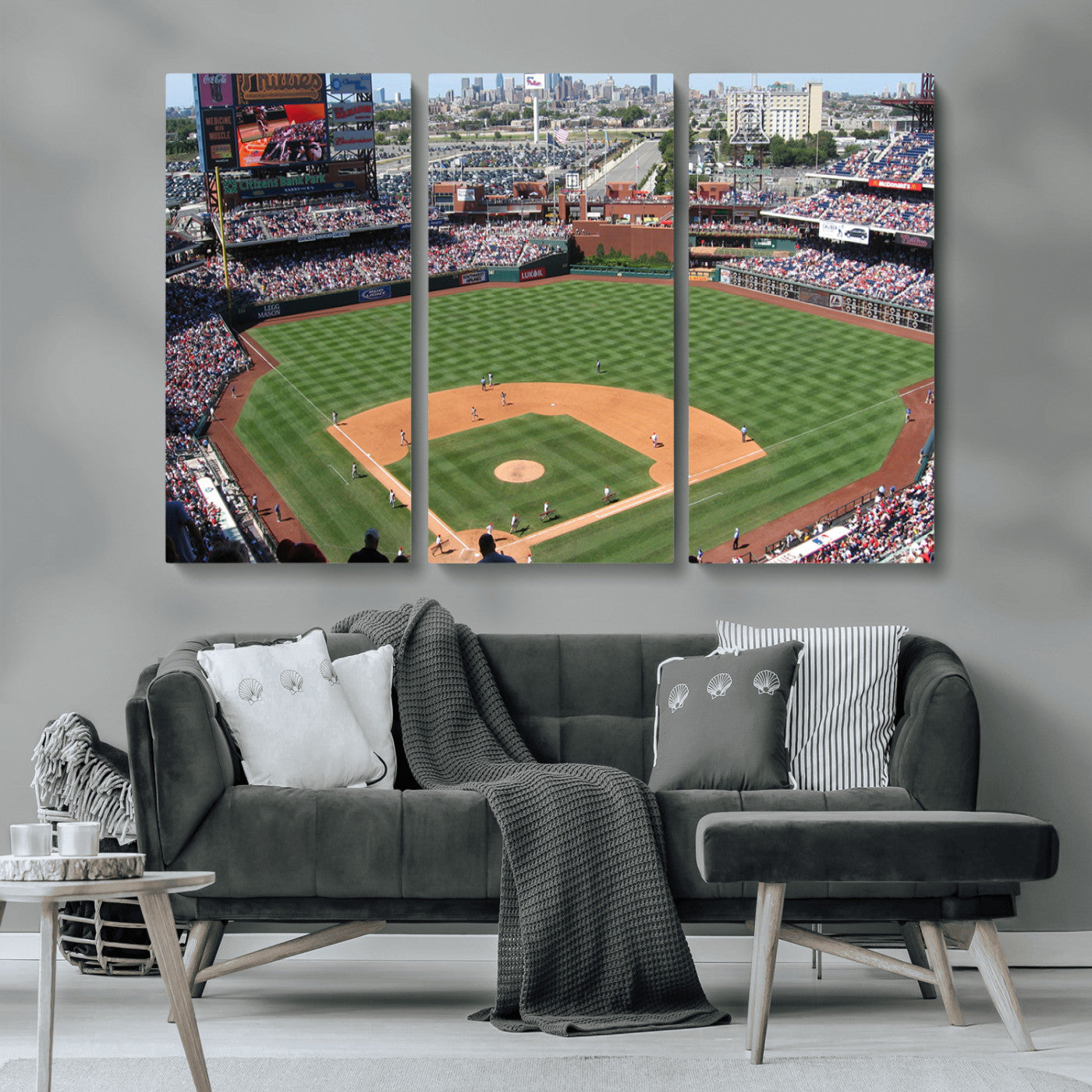 MGV-CV-48X32-3P - Philadelphia Phillies Baseball Team Print - Philadelphia Citizens Bank Park Stadium Wall Art Canvas