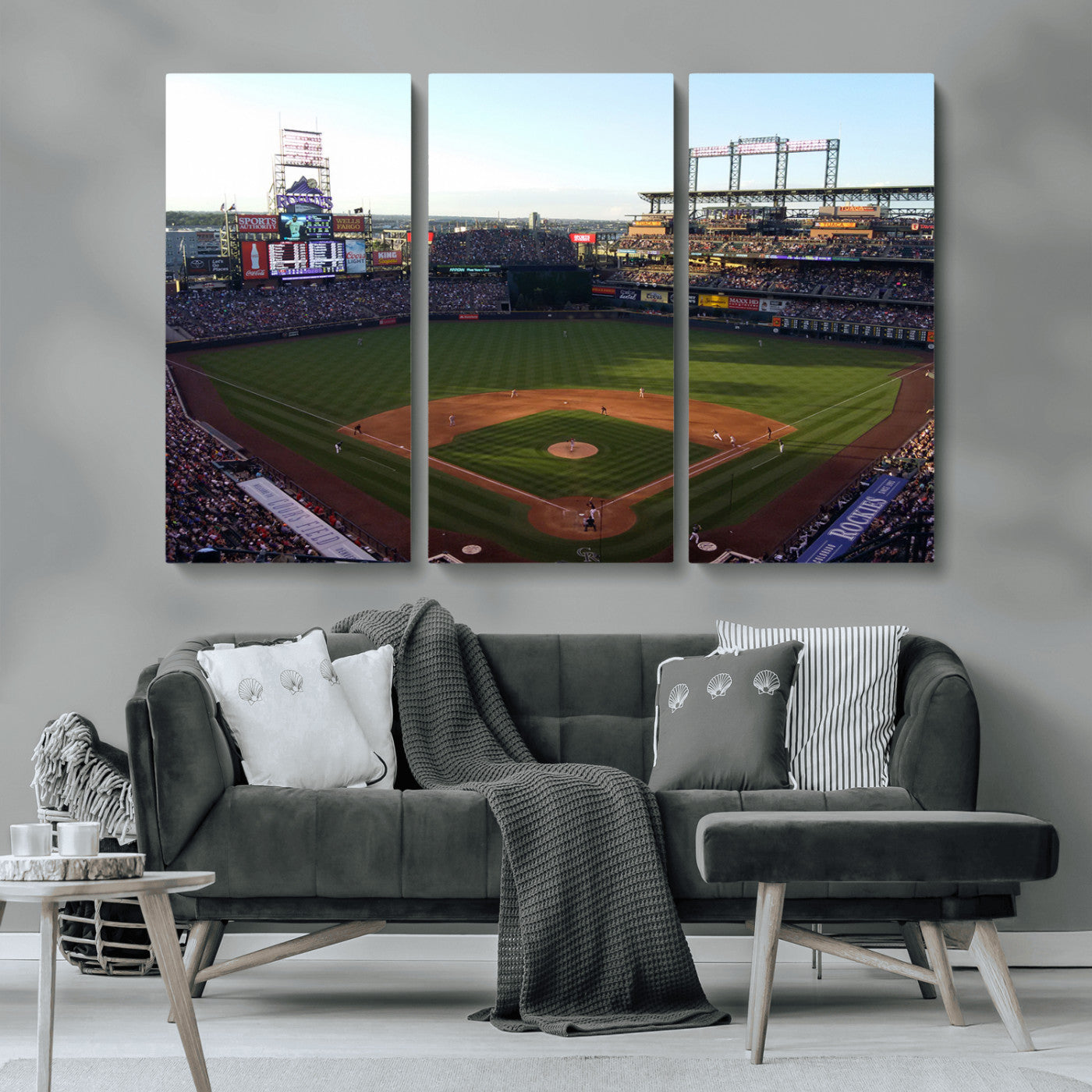 MGV-CV-48X32-3P - Colorado Rockies Coors Field Wall Art Canvas Print - MLB Baseball Stadium