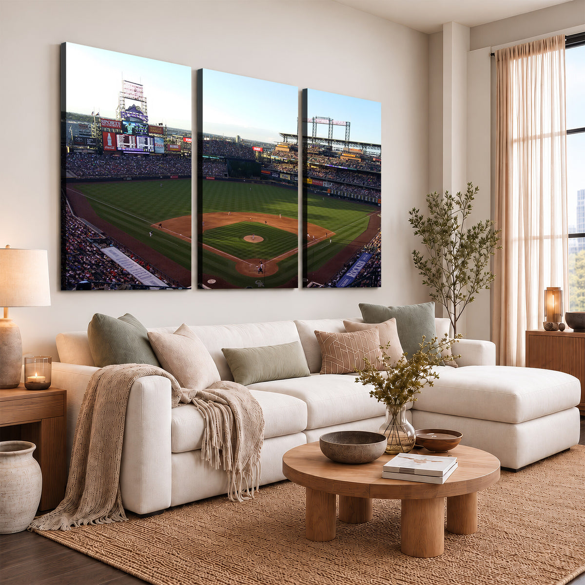 21638-MGV-CV-36X24 - Colorado Rockies Coors Field Wall Art Canvas Print, MLB Baseball Stadium