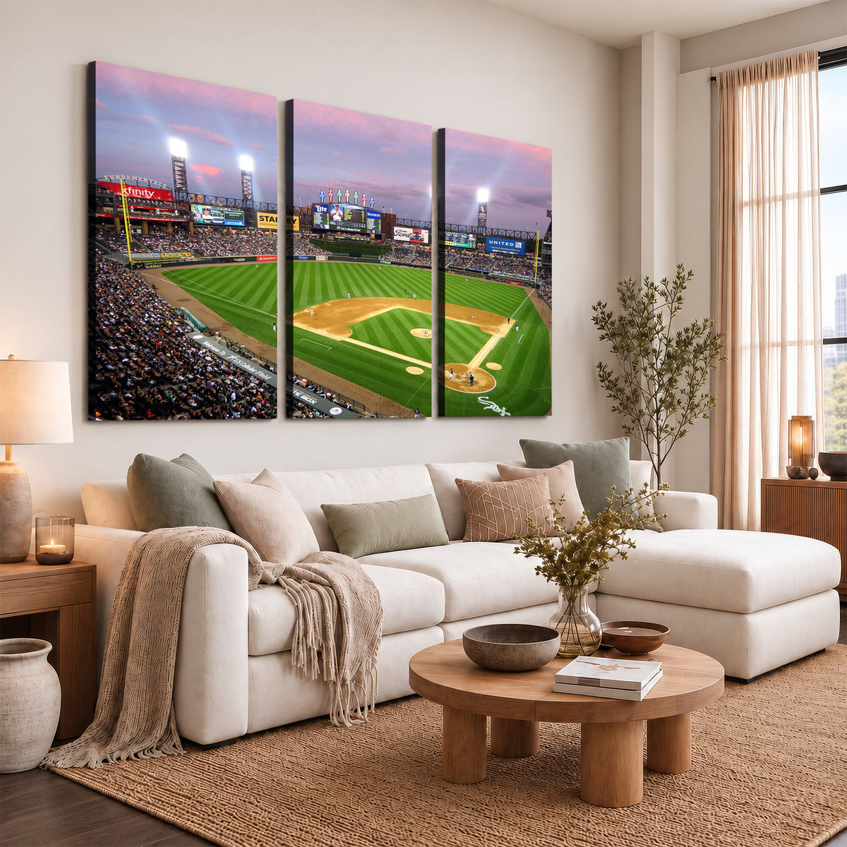38470-MGV-CV-36X24 - Chicago White Sox Baseball Team Print Canvas, Guaranteed Rate Field Stadium Wall Art