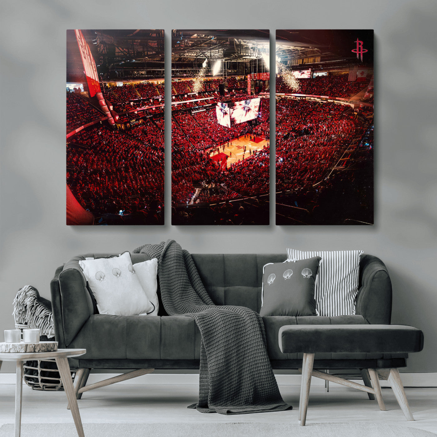MGV-CV-48X32-3P - Houston Rockets Basketball Team Print Canvas- Houston Toyota Center Stadium Wall Art Canvas Print