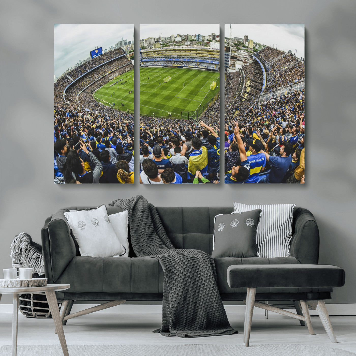 MGV-CV-48X32-3P - Boca Juniors Soccer Team Print Wall Art - Buenos Aires Bombonera Stadium Canvas Print