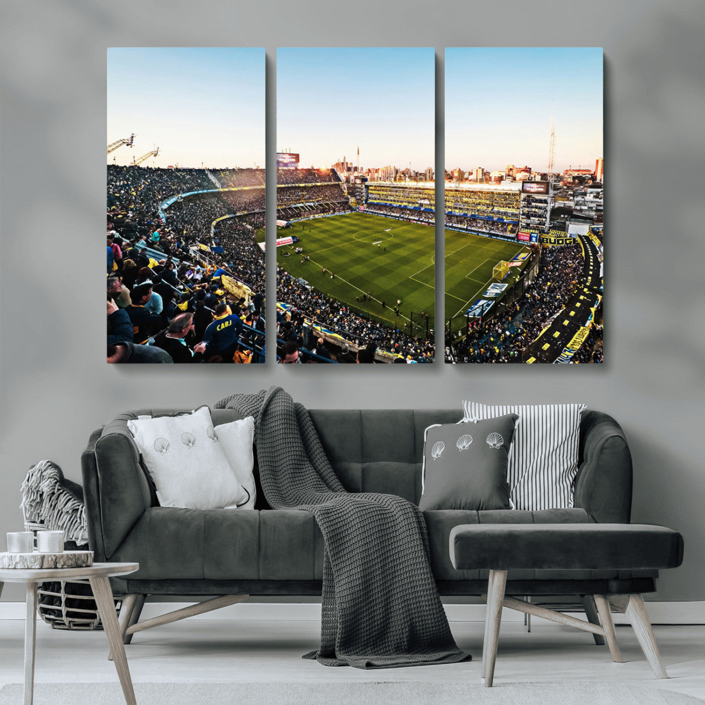 MGV-CV-48X32-3P - Boca Juniors Soccer Team Print - Buenos Aires Bombonera Stadium Wall Art Canvas Print