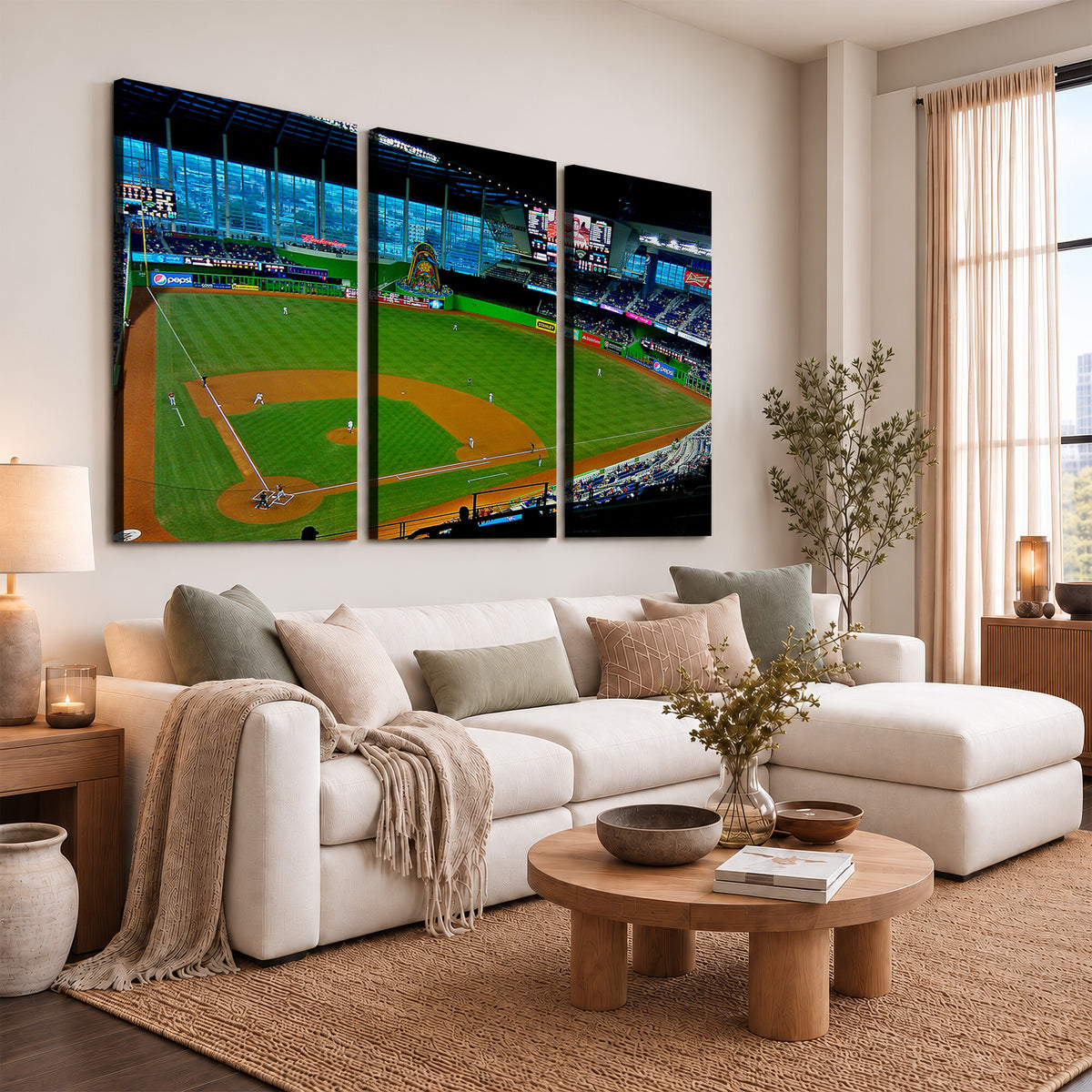 51207-MGV-CV-36X24 - Miami Marlins Baseball Team Print, Miami LoanDepot Park