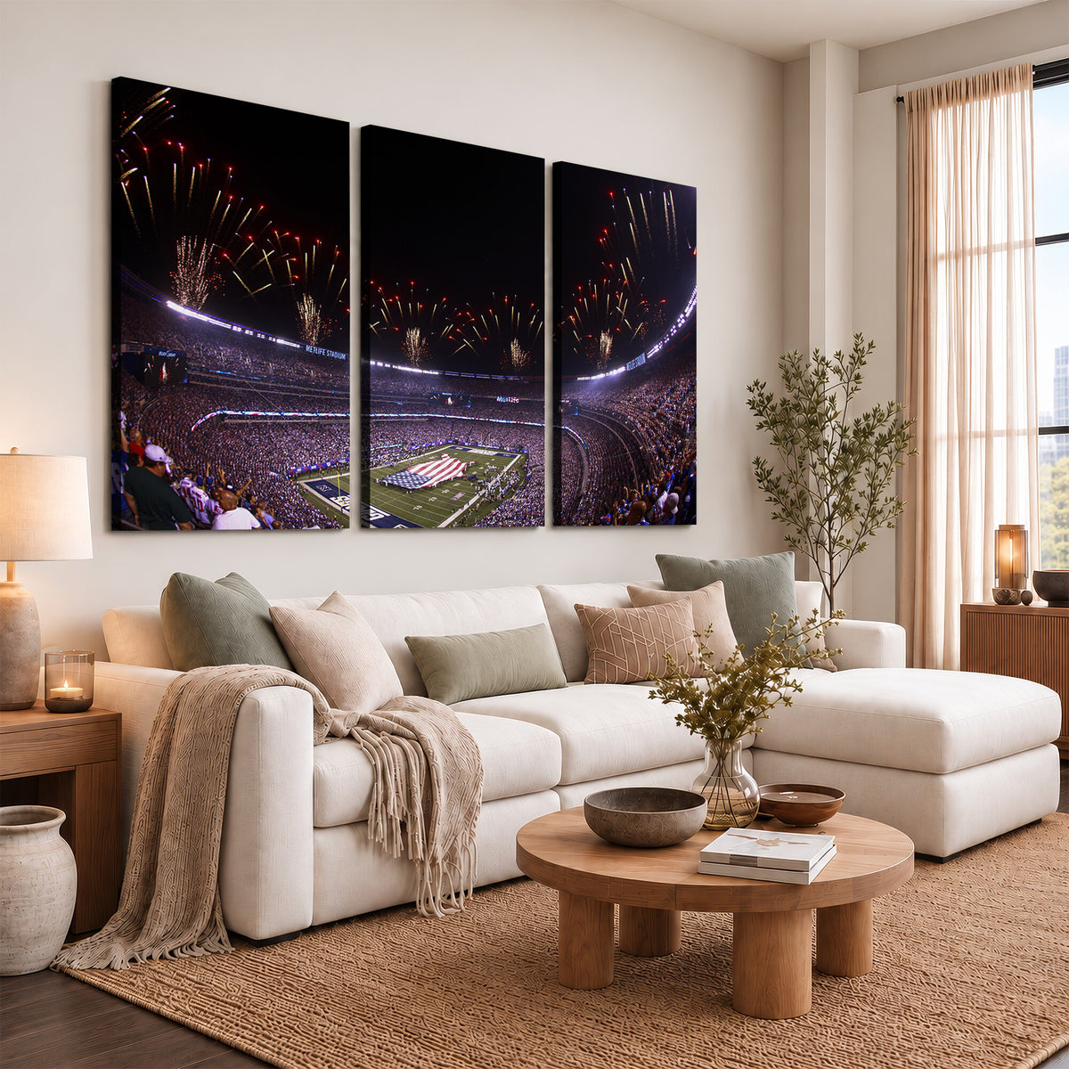 56360-MGV-CV-36X24 - New York Giants Football Team Print, East Rutherford MetLife Stadium Wall Art
