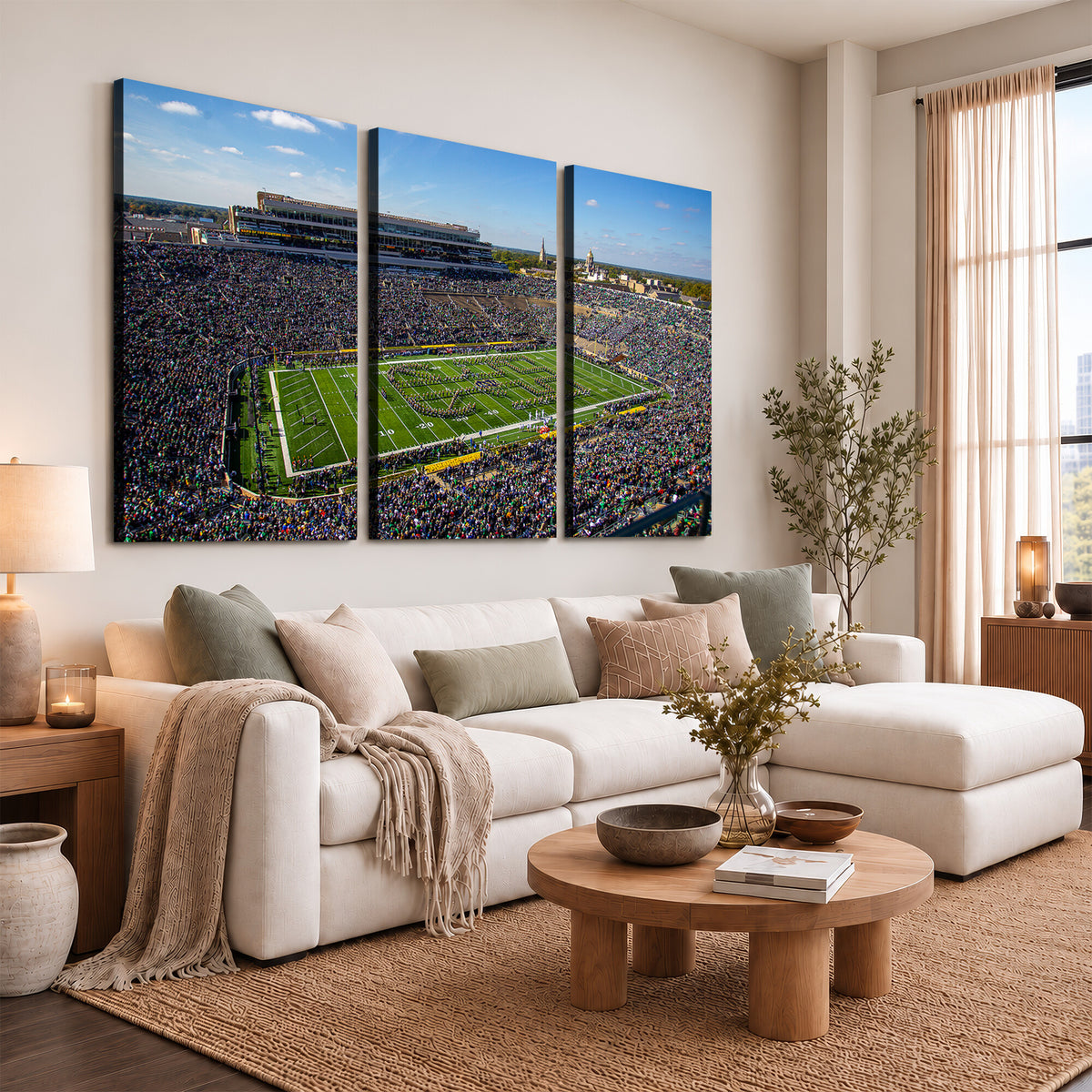 50114-MGV-CV-36X24 - Notre Dame Fighting Irish Football Team Print, Notre Dame Stadium Wall Art