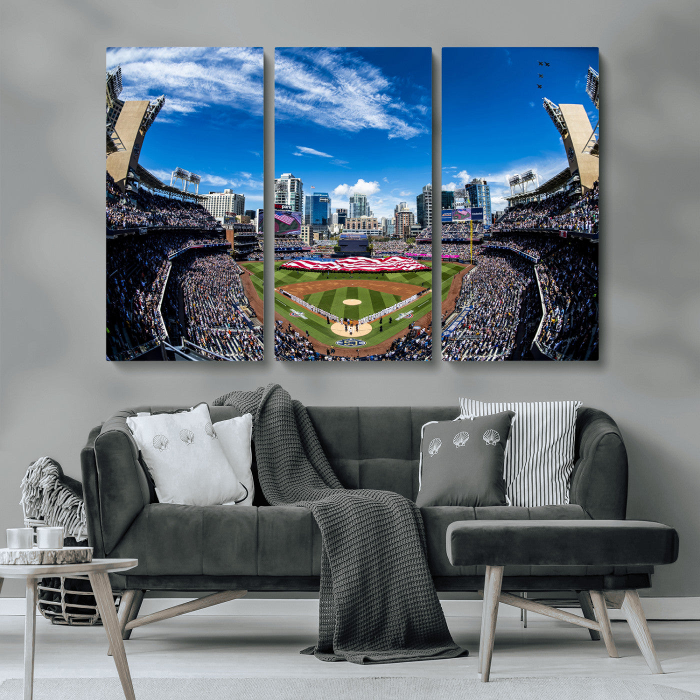 MGV-CV-48X32-3P - San Diego Padres Baseball Team Print - Petco Park Stadium Wall Art Canvas Print