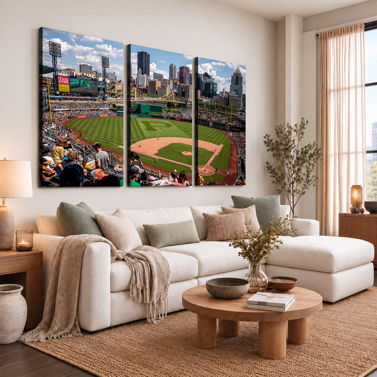 66872-MGV-CV-36X24 - Pittsburgh Pirates Baseball Team Print, PNC Park Stadium