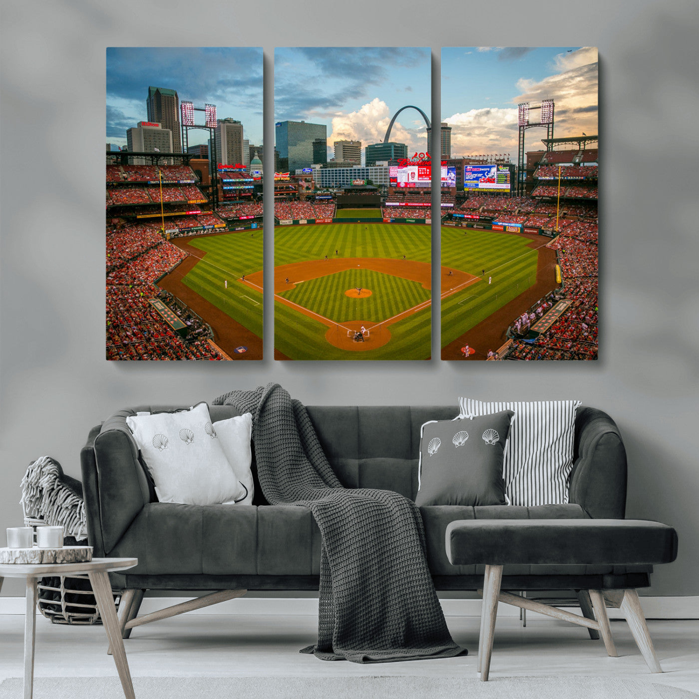 MGV-CV-48X32-3P - St. Louis Cardinals Baseball Team Print - Busch Stadium Wall Art Canvas Print