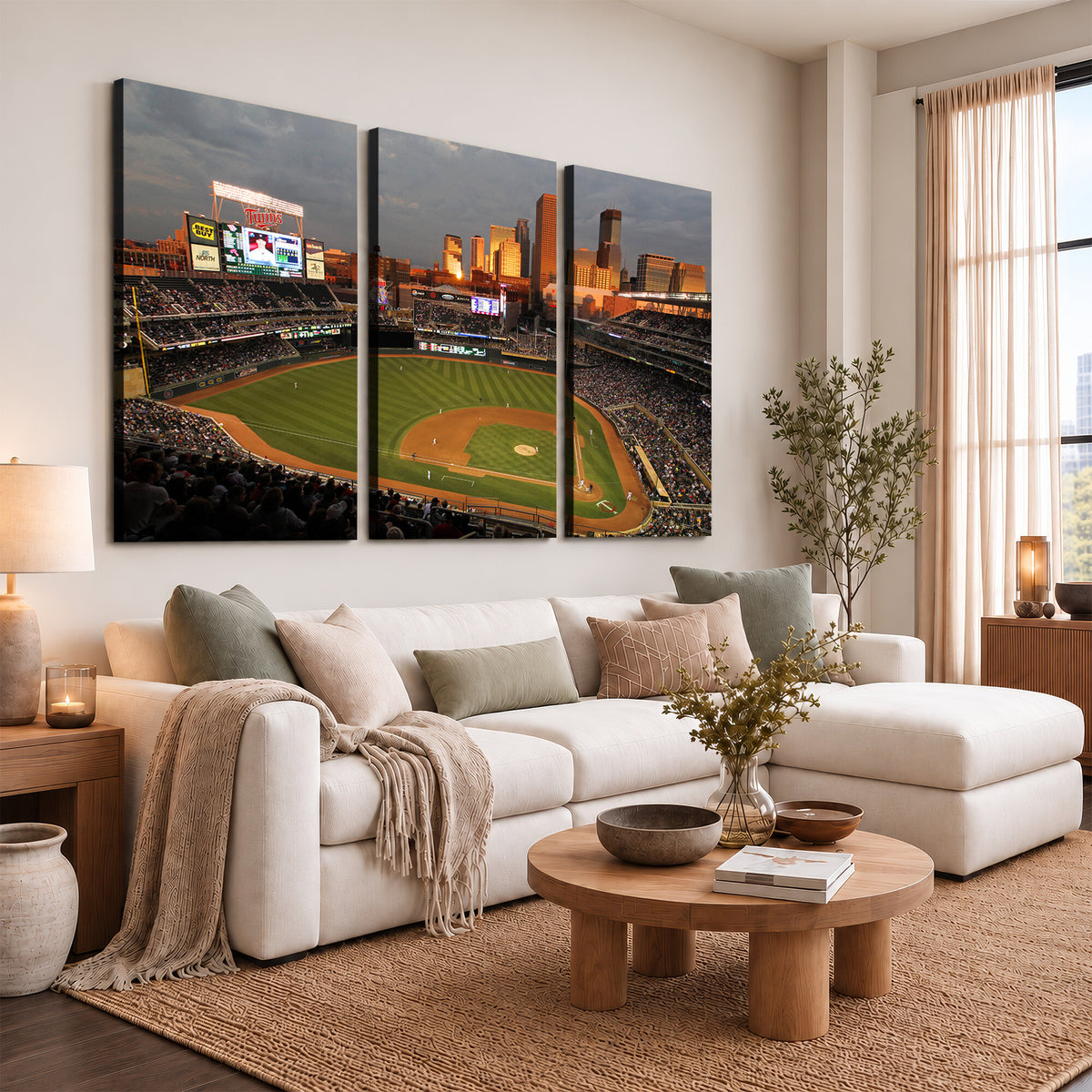 99822-MGV-CV-36X24 - Minnesota Twins Baseball Team Print, Minneapolis Target Field Stadium Wall Art