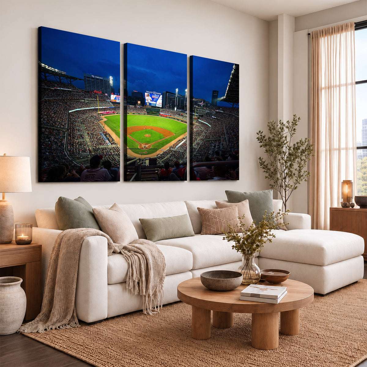 88590-MGV-CV-36X24 - Truist Park Night Game Canvas Art, Atlanta Braves Stadium