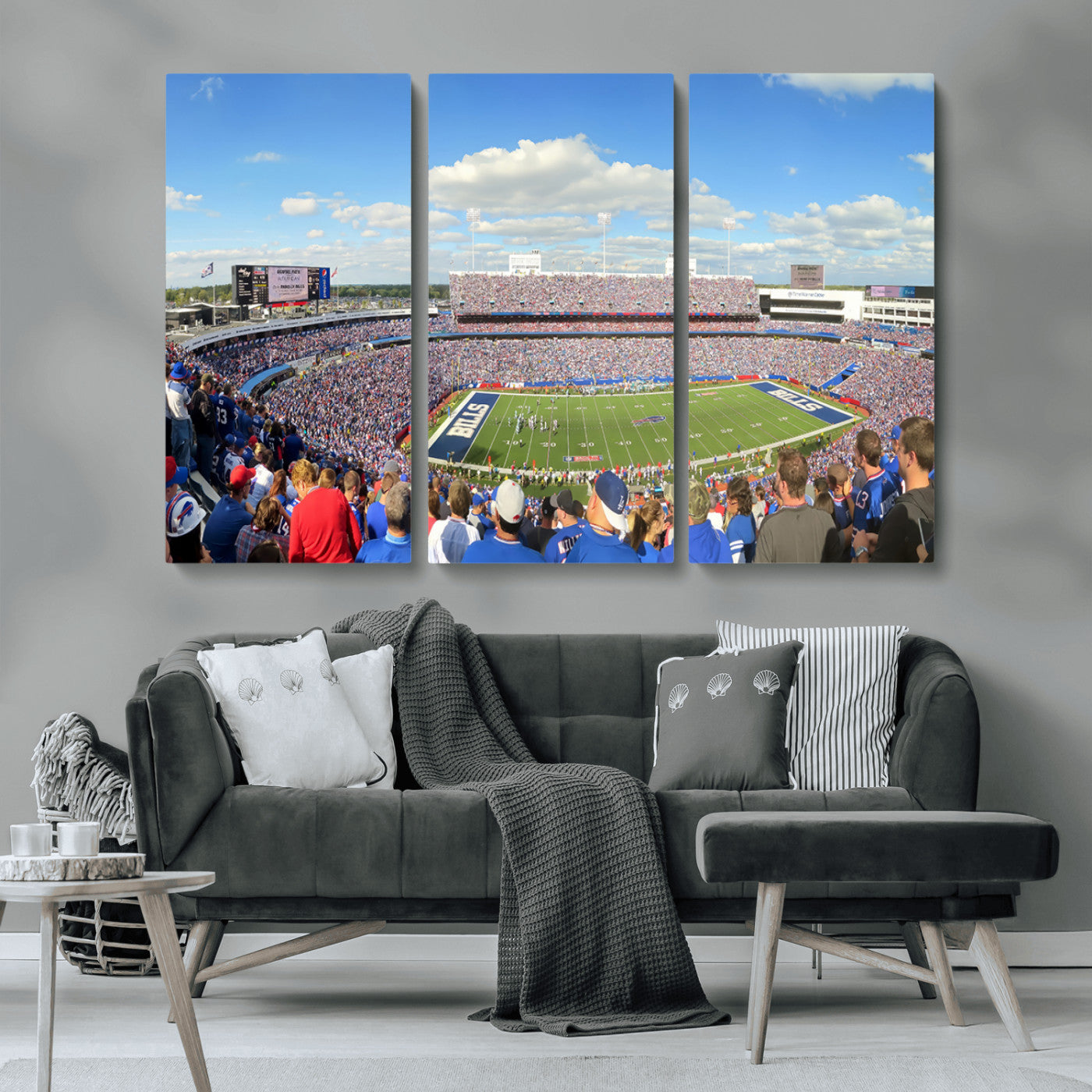 MGV-CV-48X32-3P - Buffalo Bills NFL Football Team Print - Buffalo Highmark Stadium Wall Art Canvas Print