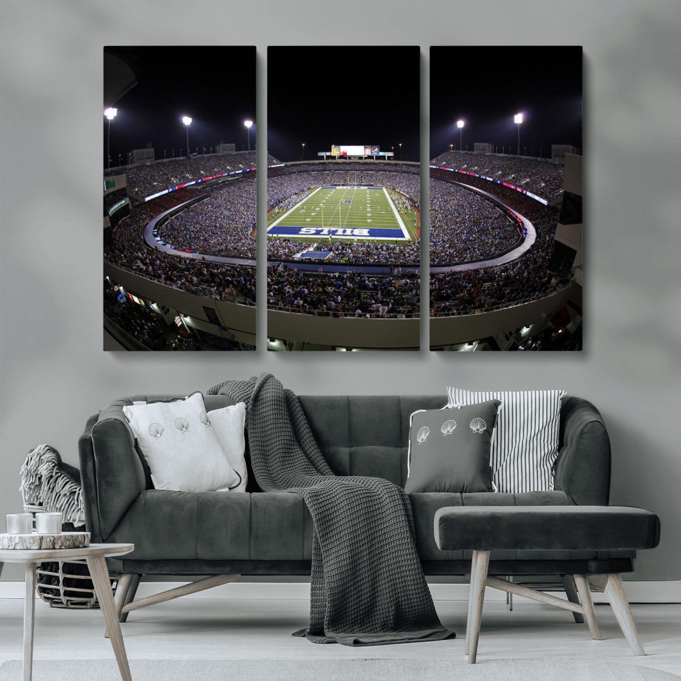 MGV-CV-48X32-3P - Buffalo Bills NFL Football Team Print - Buffalo Highmark Stadium Wall Art Canvas Print