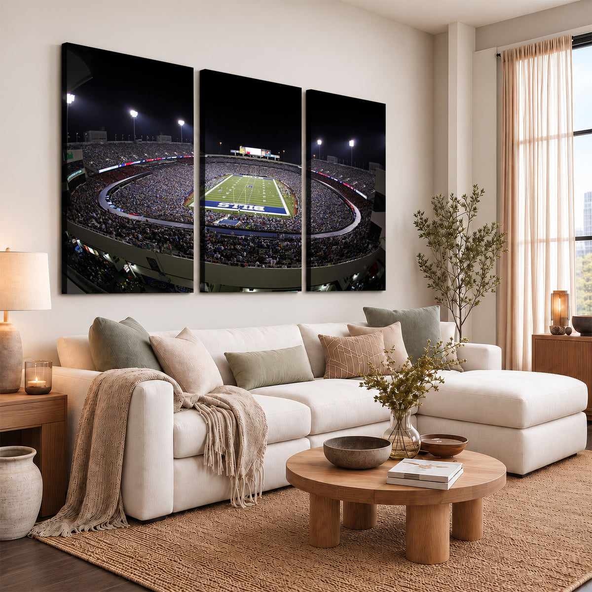 98546-MGV-CV-36X24 - Buffalo Bills NFL Football Team Print, Buffalo Highmark Stadium Wall Art