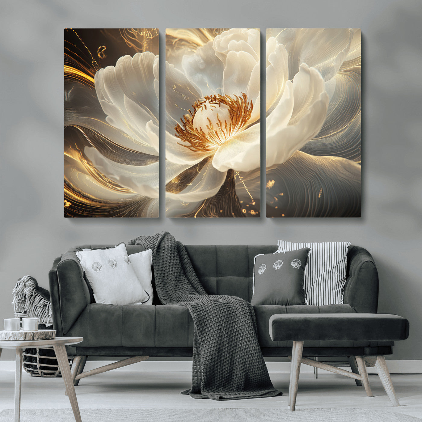MGV-CV-48X32-3P - Abstract Floral Wall Art Canvas Print