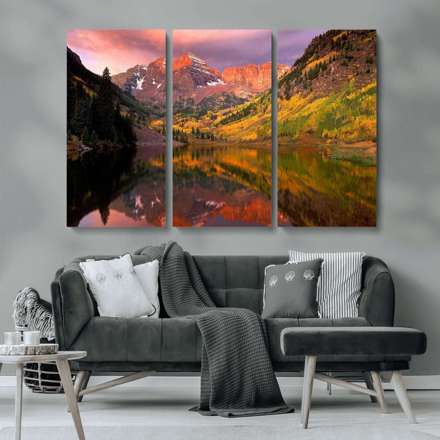 86946-MGV-CV-36X24-Colorado Rockies Mountain Sunset Wall Art | Ready to Hang and Framed | Scenic Nature Landscape