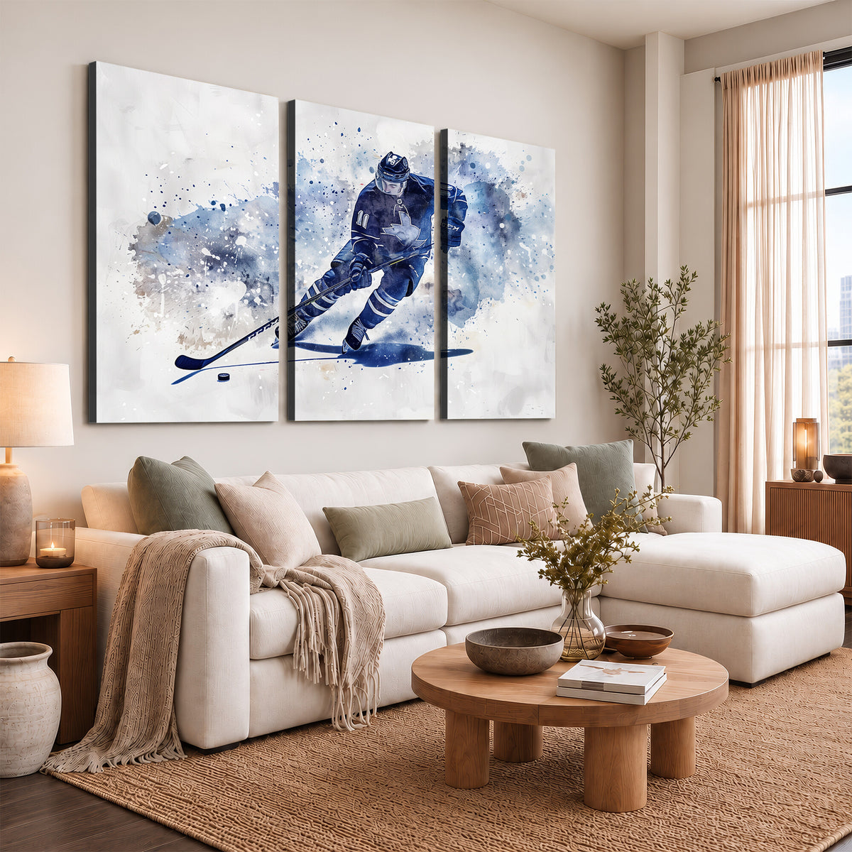 39795-MGV-CV-36X24 - Hockey Player Wall Art Canvas Print