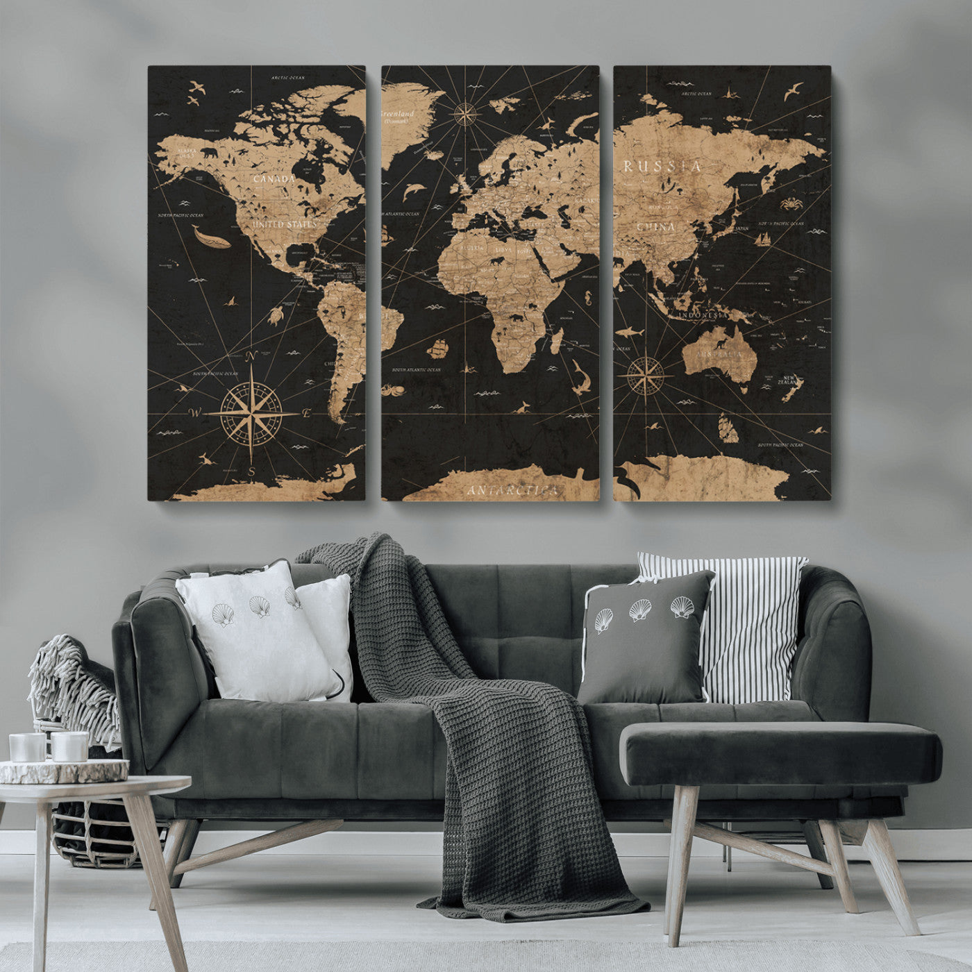61023-MGV-CV-36X24-World Map Canvas Print – Framed Wall Art for Home Decor