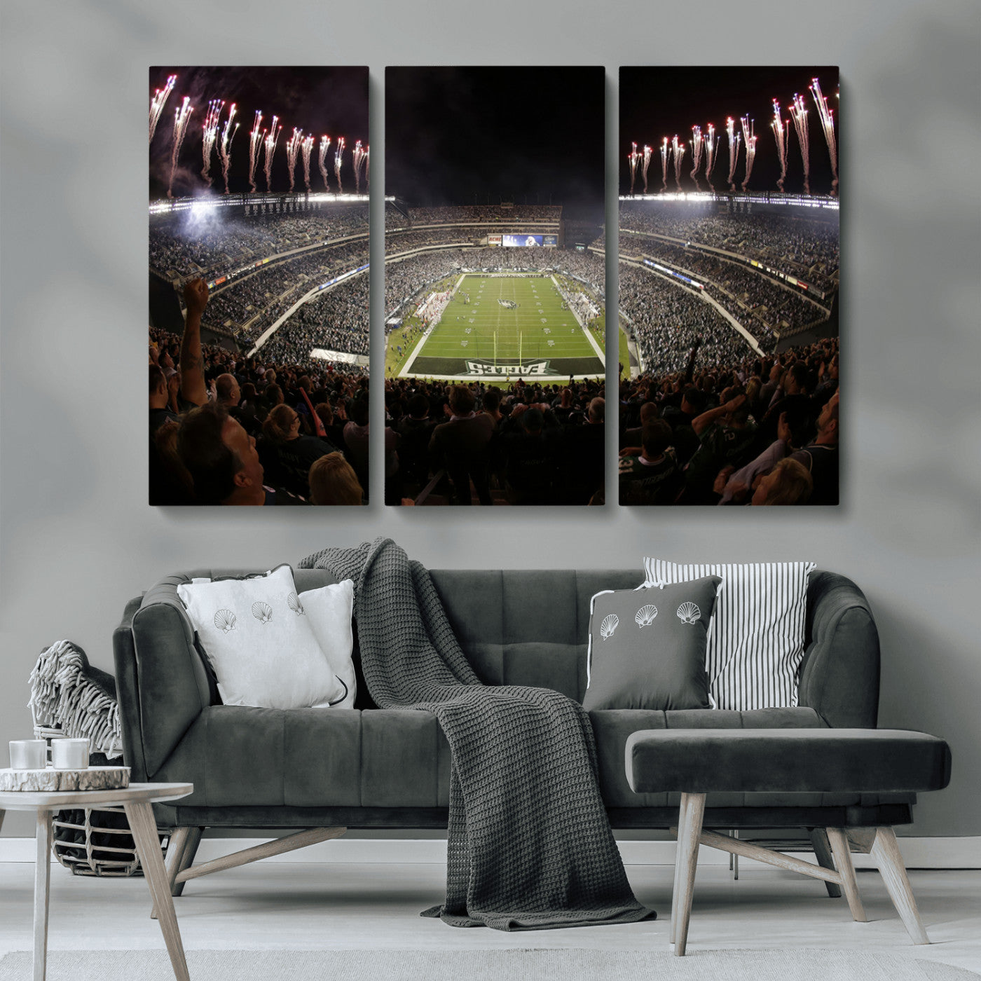 MGV-CV-48X32-3P - Eagles Field Stadium Wall Art - Philadelphia Eagles Football Team Print - Philadelphia Lincoln